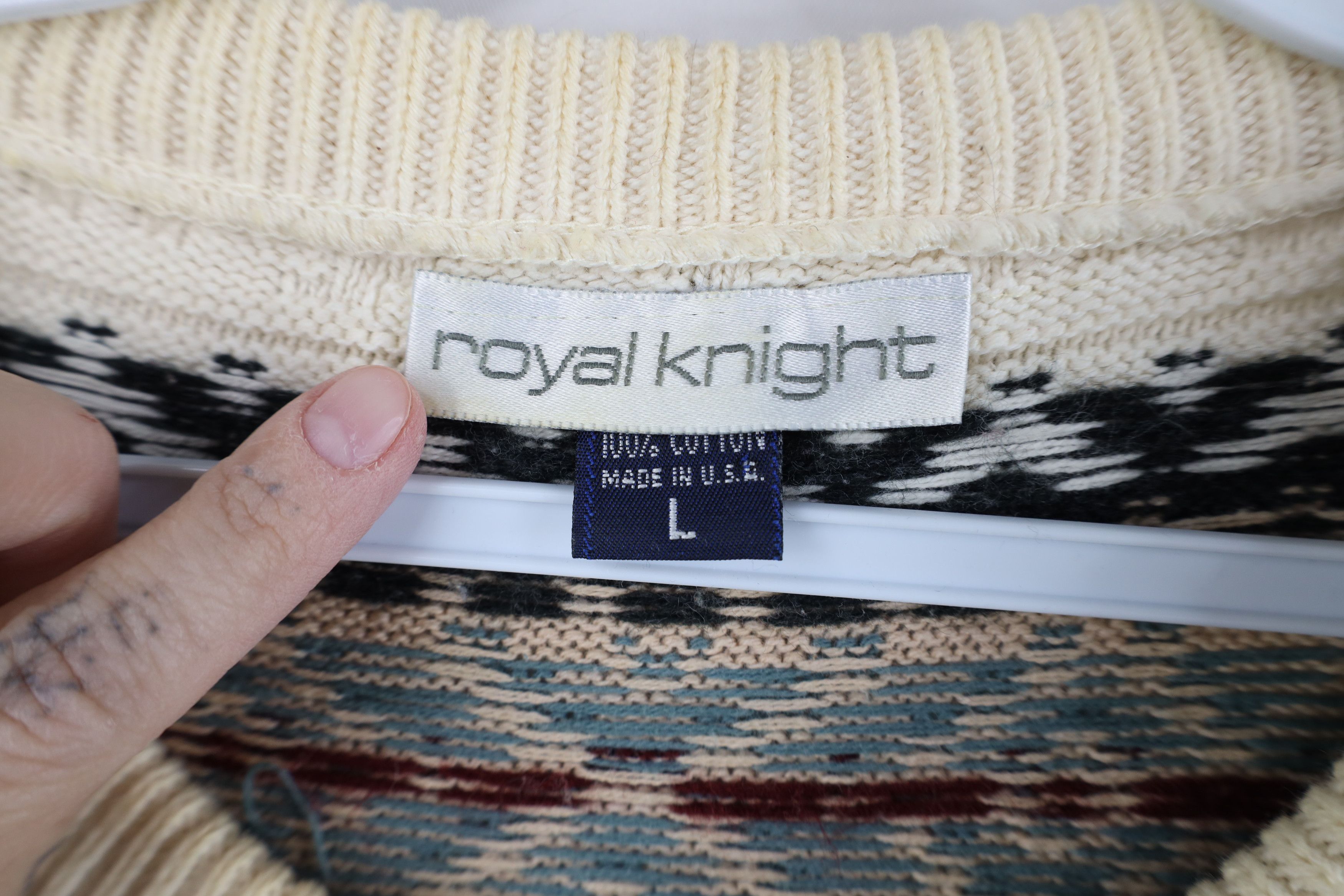 Vintage Vintage 90s Streetwear Cotton Fair Isle Knit Sweater USA Size US L / EU 52-54 / 3 - 6 Thumbnail