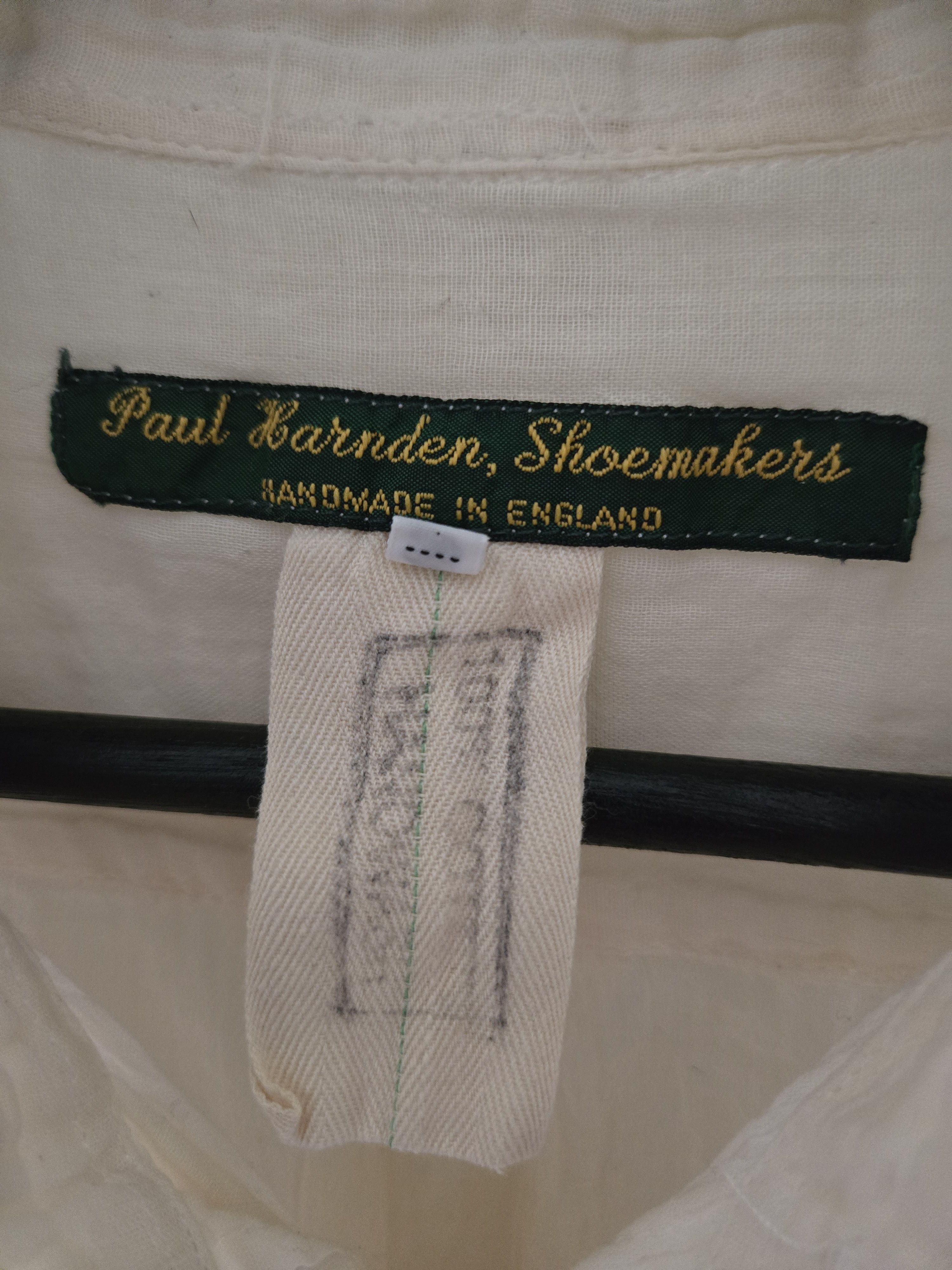 Paul Harnden Shoemakers Paul Harnden Cream Wrinkled Cotton Shirt Size US L / EU 52-54 / 3 - 7 Thumbnail