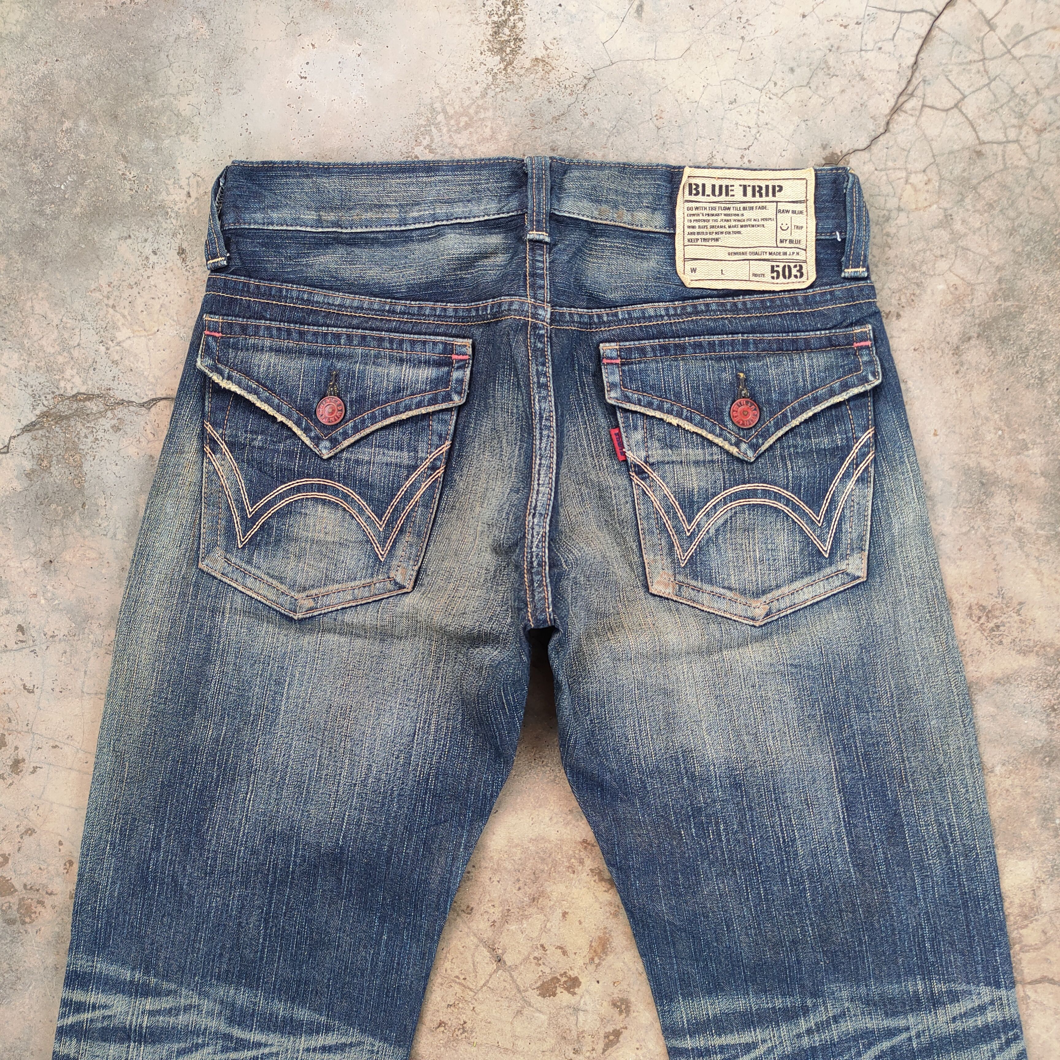 Edwin # EDWIN VINTAGE RIPPED FADED DENIM PANTS Size US 34 / EU 50 - 11 Thumbnail