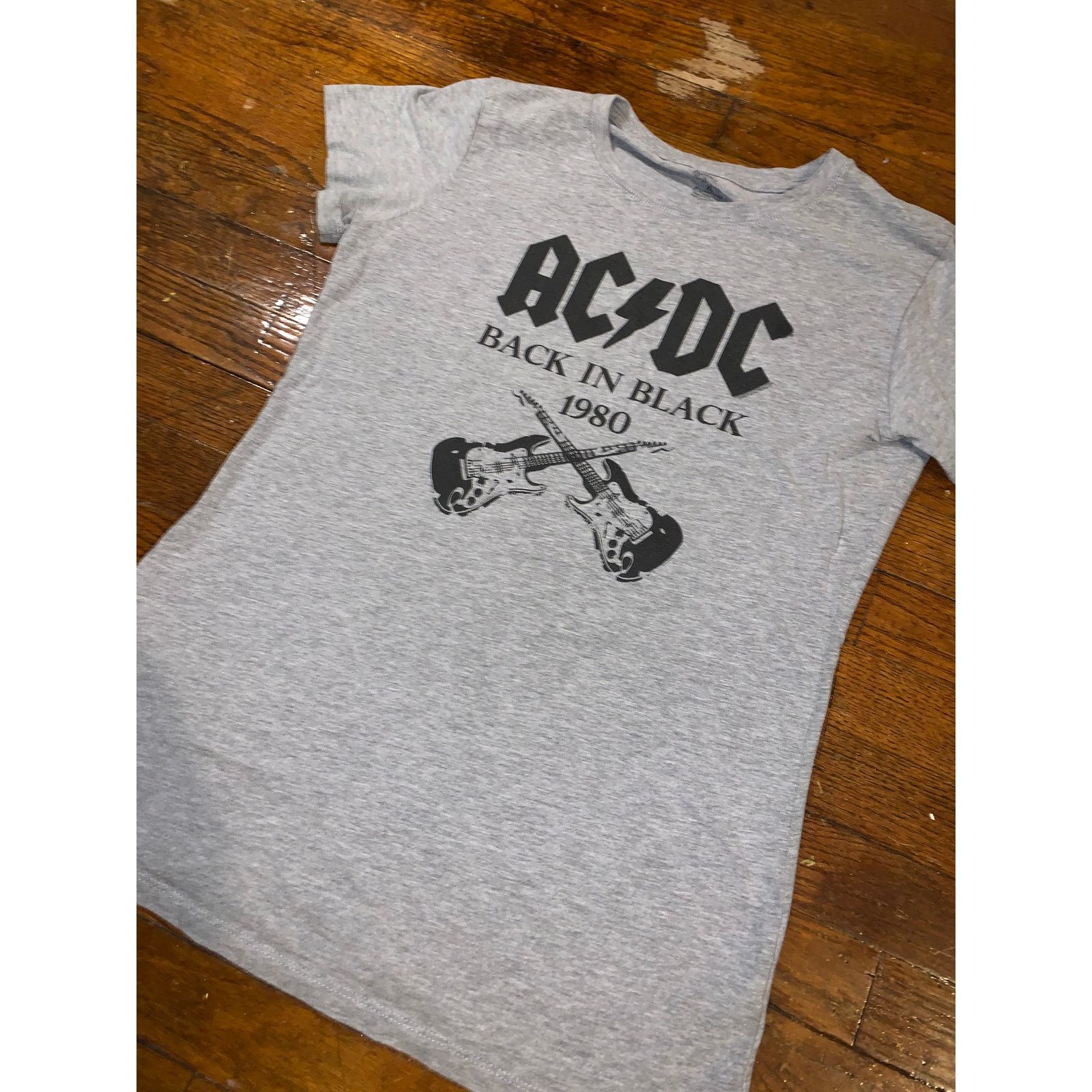 Band Tees × Other AC/DC Back In Black 1980 Grey Women's XL Slim Fit Baby Tee Size XL / US 12-14 / IT 48-50 - 3 Thumbnail