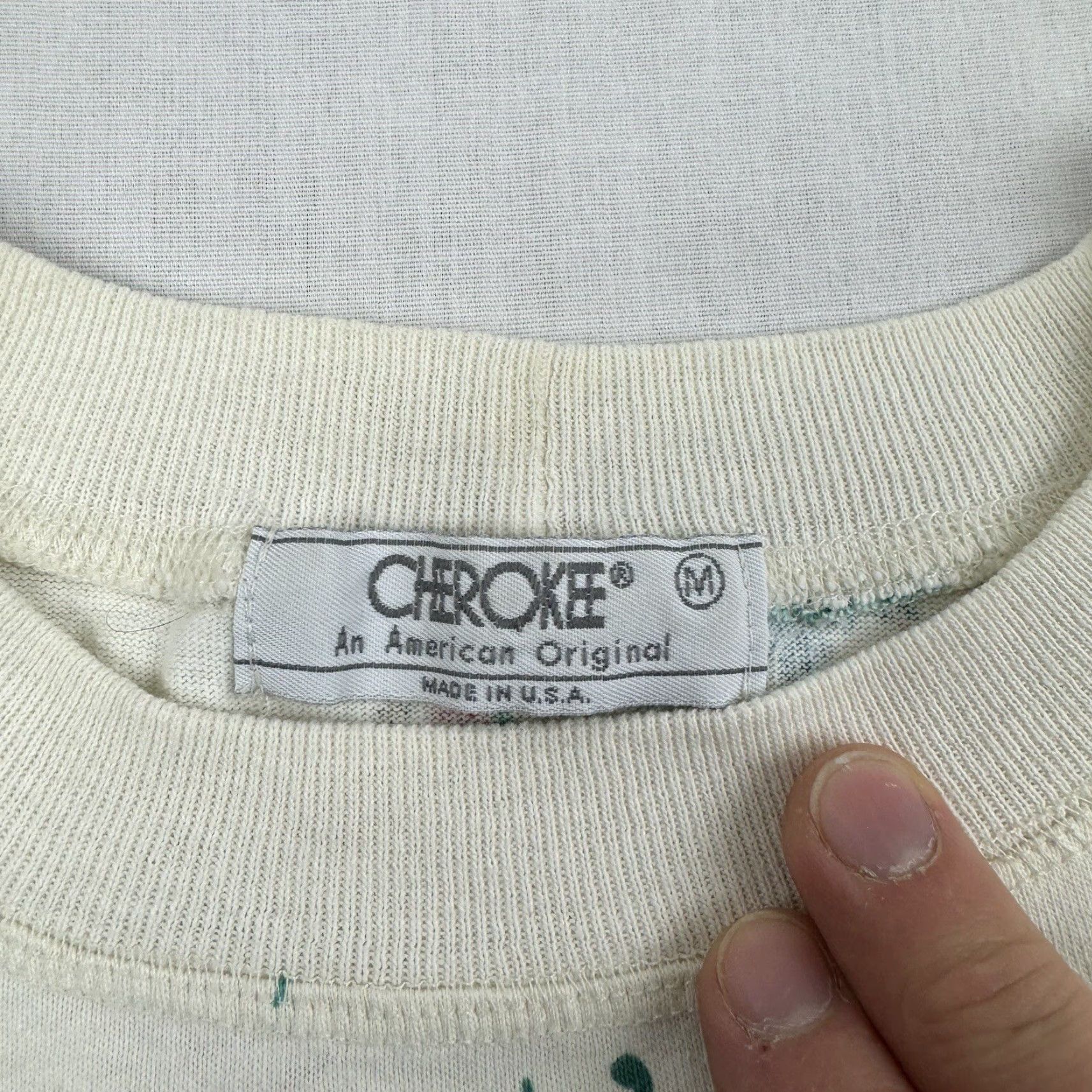 Cherokee VINTAGE Cherokee Shirt Womens Petite Medium White Floral 80s 90s Long Sleeve Crew Neck Size M / US 6-8 / IT 42-44 - 3 Thumbnail