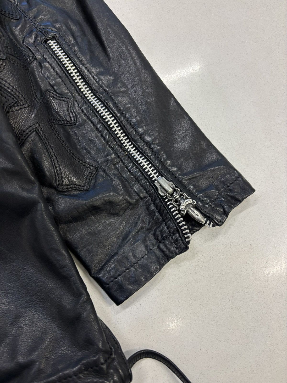 Chrome Hearts 1 of 1 RARE 80 cross Patches leather EZ Rider pullover jkt Size US S / EU 44-46 / 1 - 7 Thumbnail