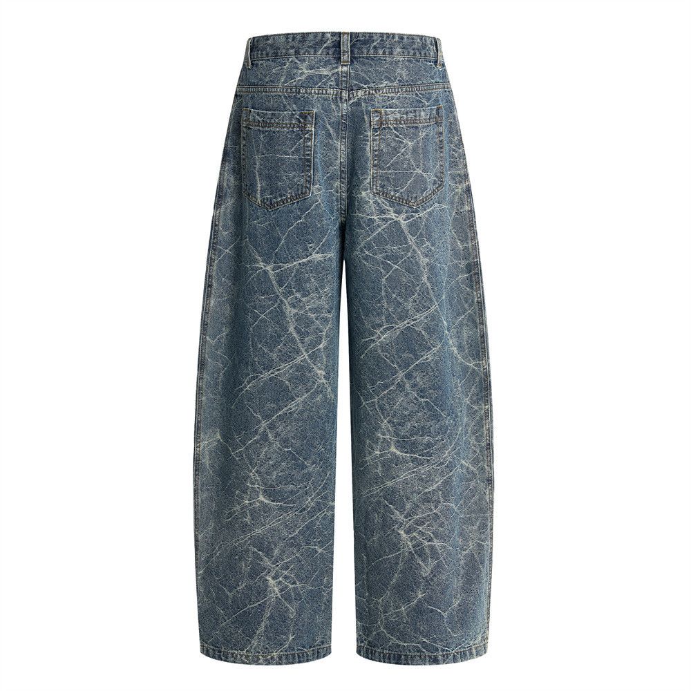Vintage Men's trendy punk casual loose tie-dye distressed jeans Size US 32 / EU 48 - 2 Thumbnail