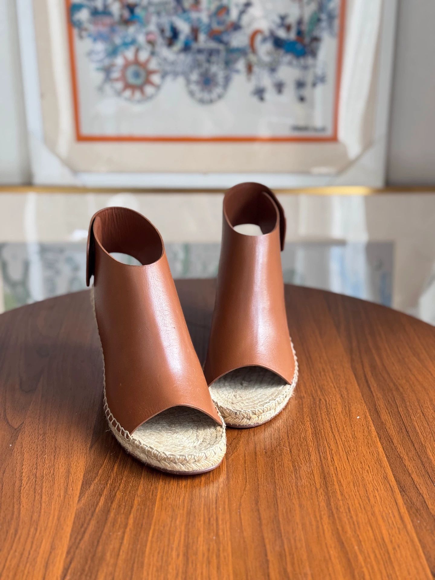 Celine Unused Celine Fur Rattan Sole Block Heel Sandals Size 39 Size US 8 / IT 38 - 1 Thumbnail