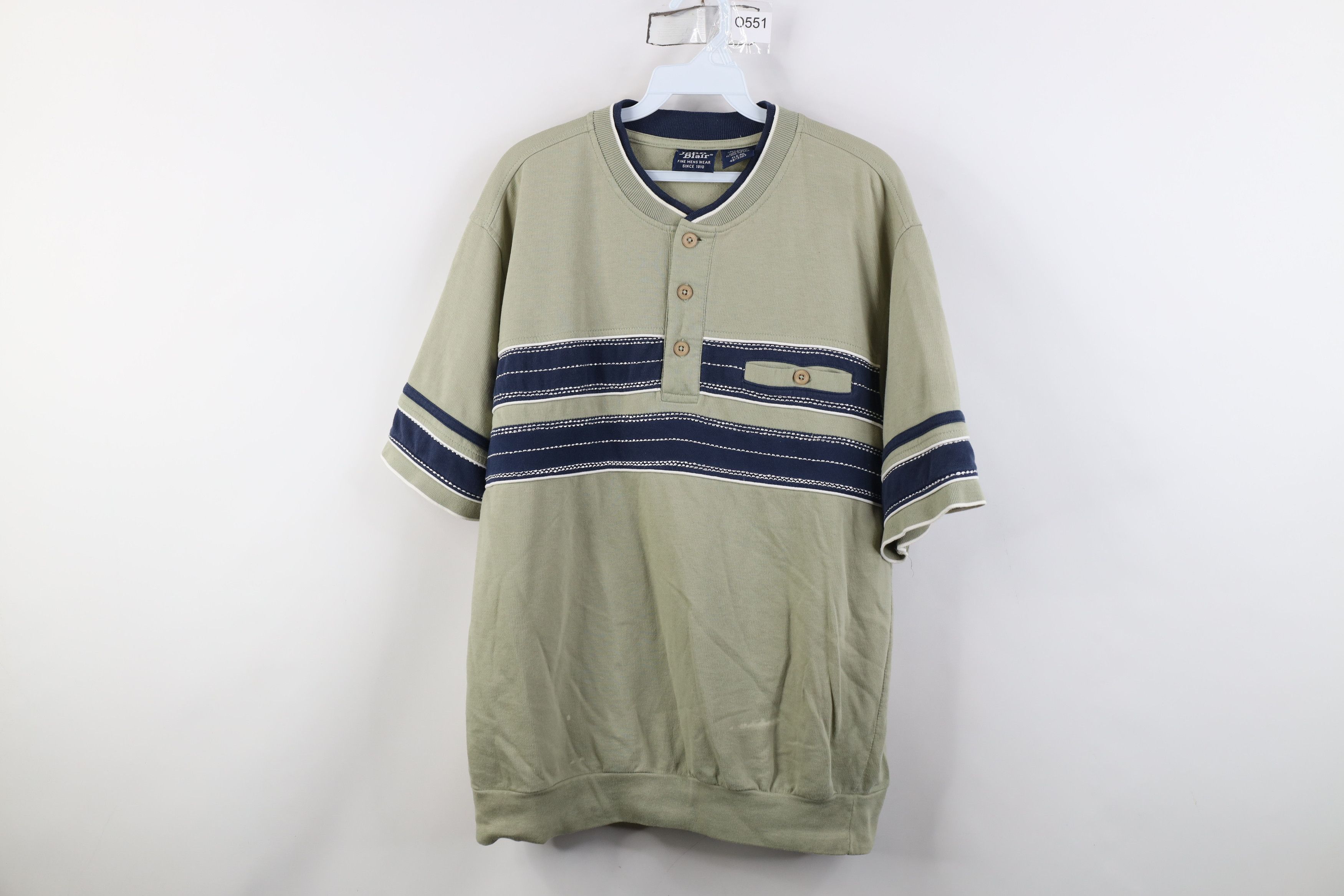 Vintage Vintage 90s Streetwear Block Ribbed Knit Henley T-Shirt Size US XL / EU 56 / 4 - 1 Thumbnail