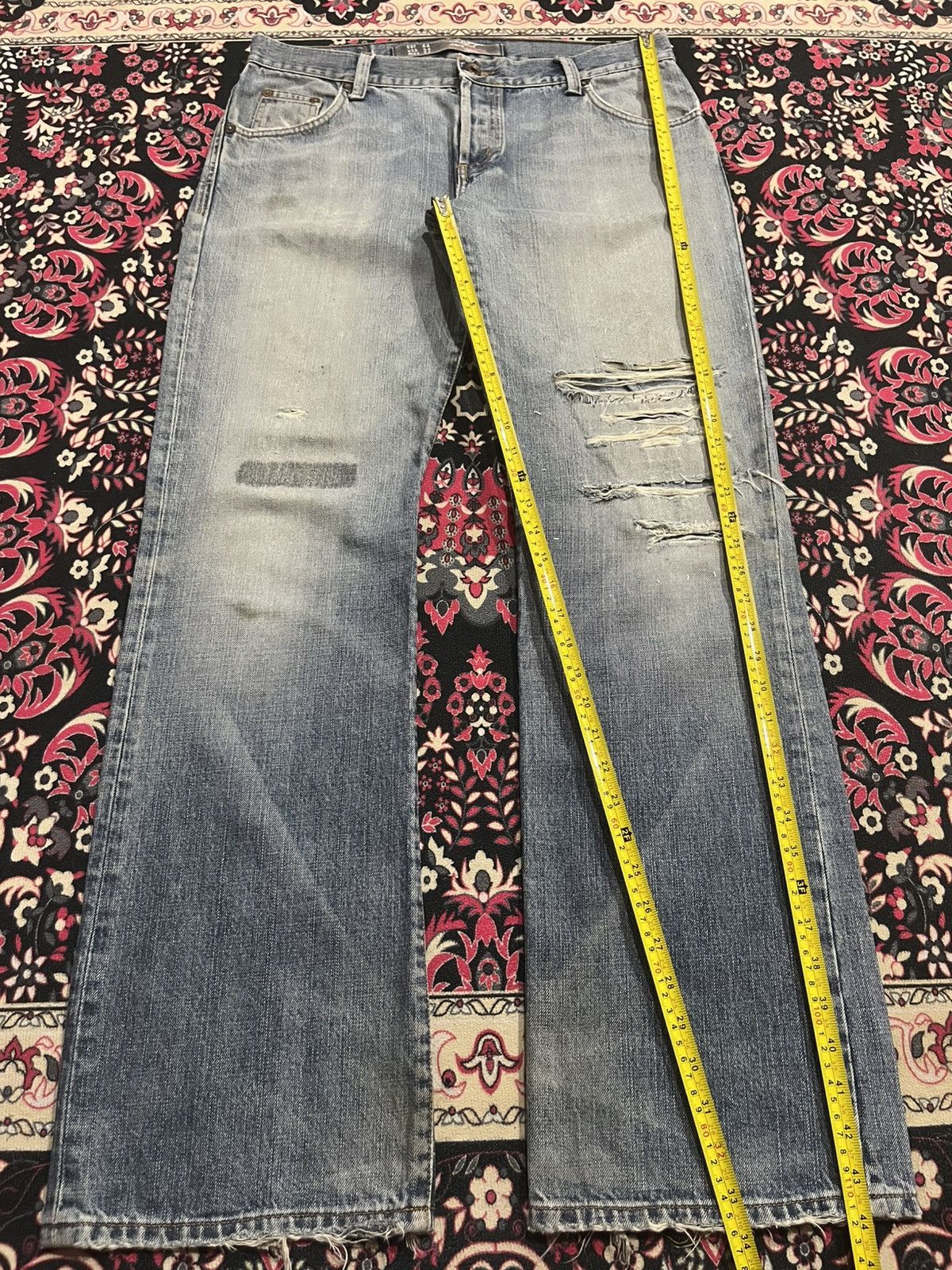 Le Grande Bleu (L.G.B.) ⚡️Distressed⚡️Zara Destroy Grunge Style Blue Washed Flare Jean Size US 34 / EU 50 - 14 Thumbnail
