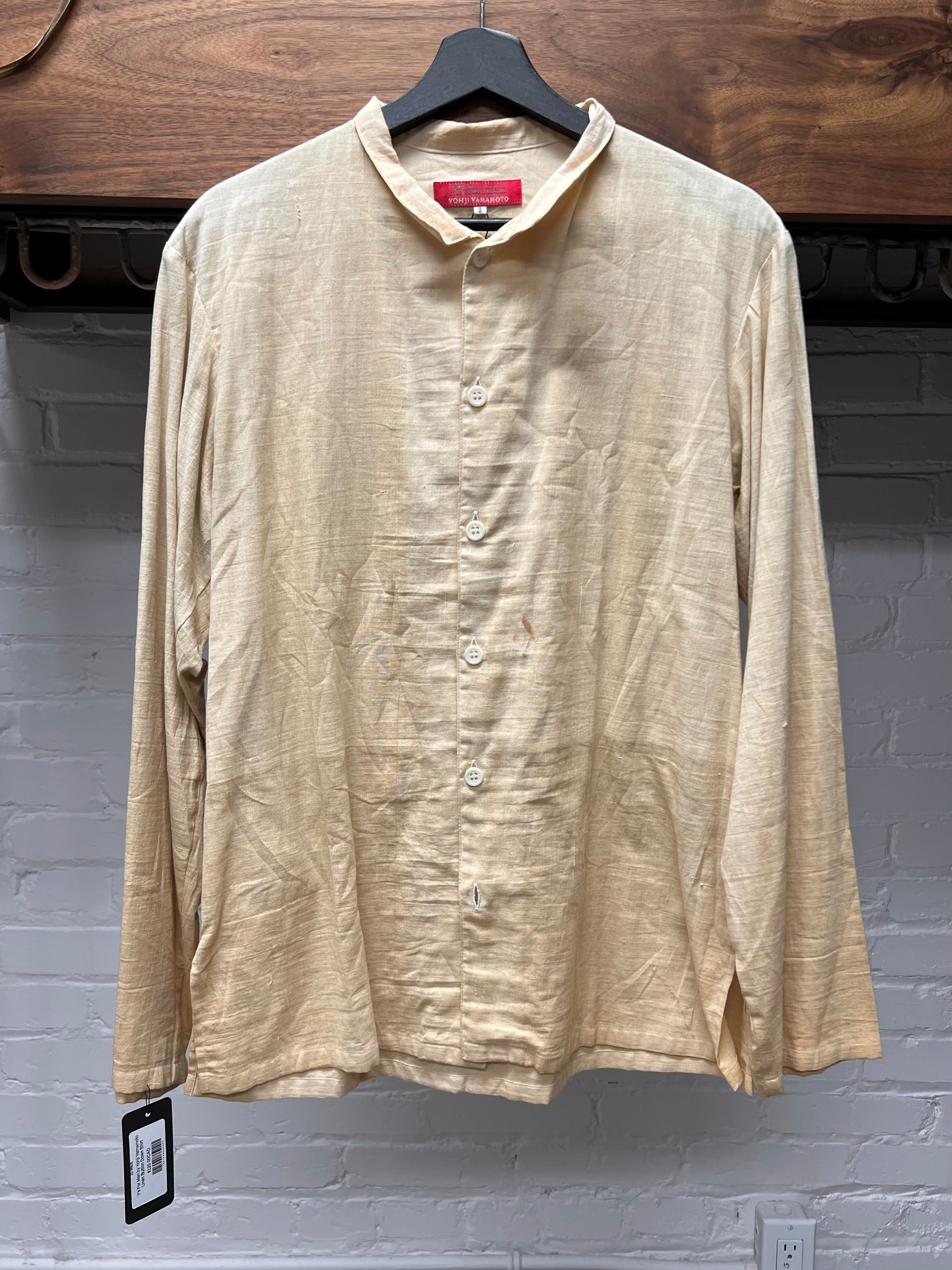 Yohji Yamamoto Yohji Yamamoto Y’s For Men Collarless Button Up Long Sleeve Size US M / EU 48-50 / 2 - 1 Thumbnail