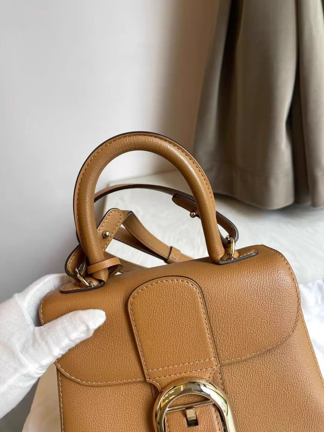 Delvaux DELVAUX Mini Brillant women's Caramel Litchi Gold Shoulder Size ONE SIZE - 9 Thumbnail