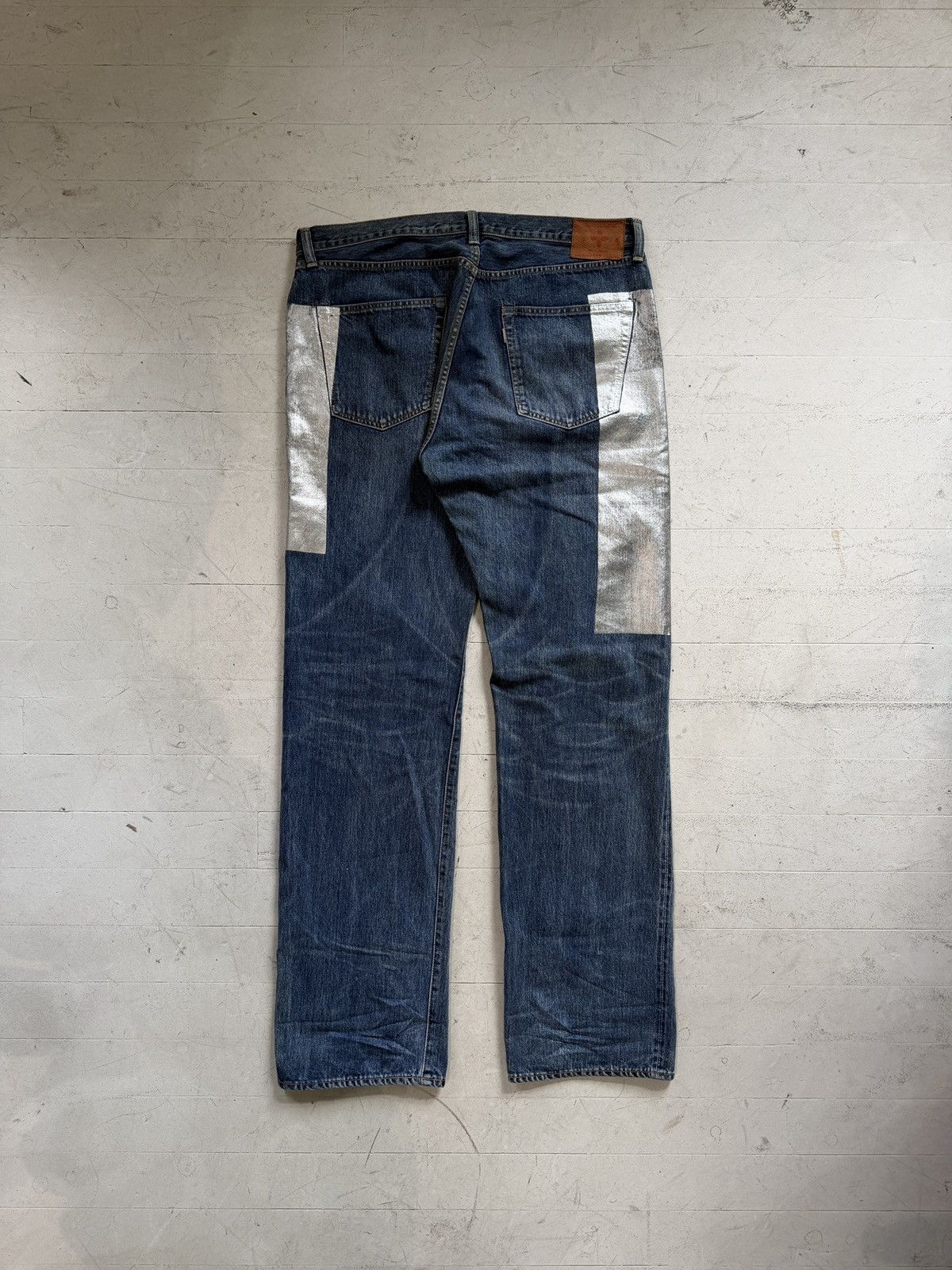 Yohji Yamamoto Yohji Yamamoto x Spotted Horse Silver Foiled Jeans Size US 38 / EU 54 - 2 Thumbnail