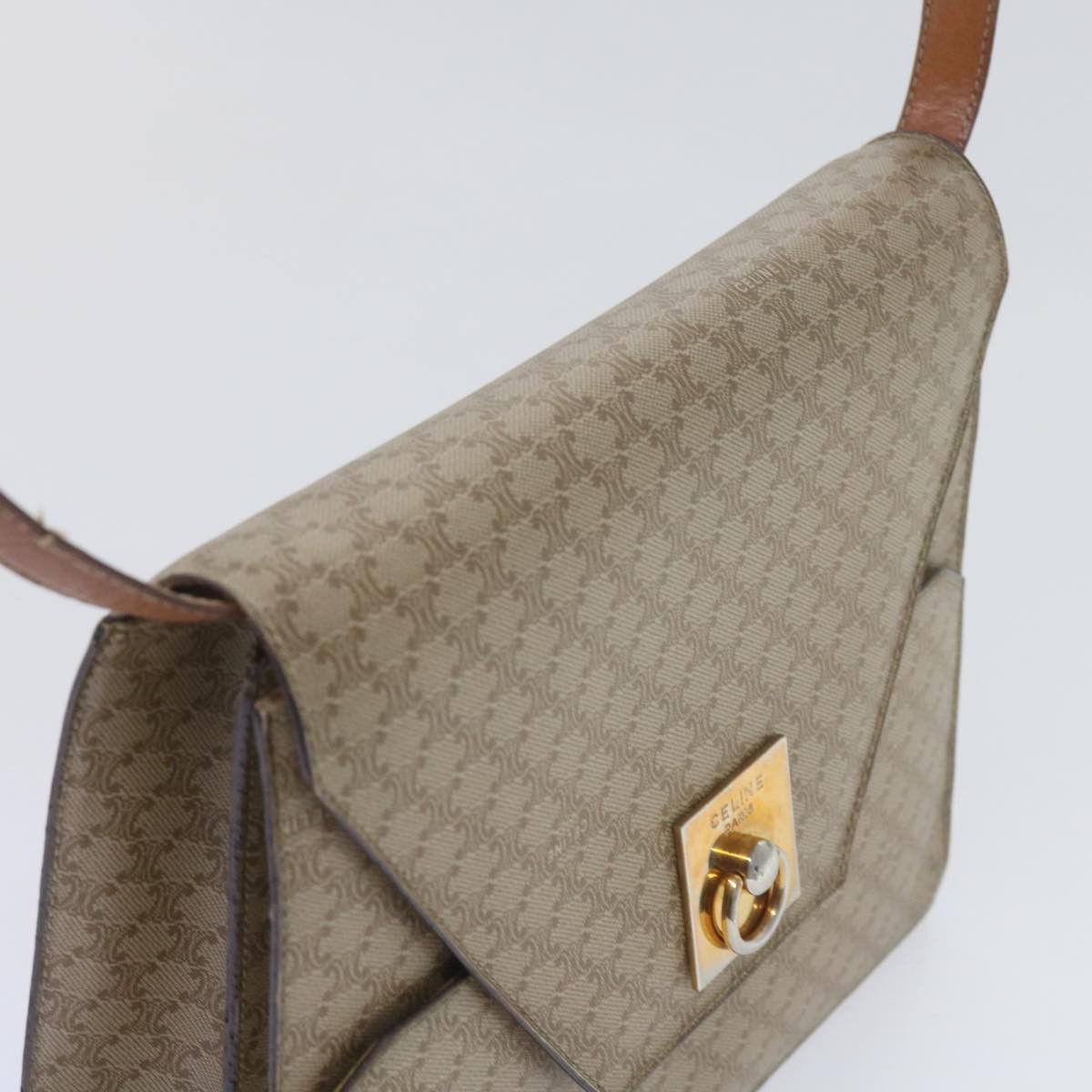 Celine CELINE Macadam Canvas Shoulder Bag Pvc Beige Brown Size ONE SIZE - 6 Thumbnail