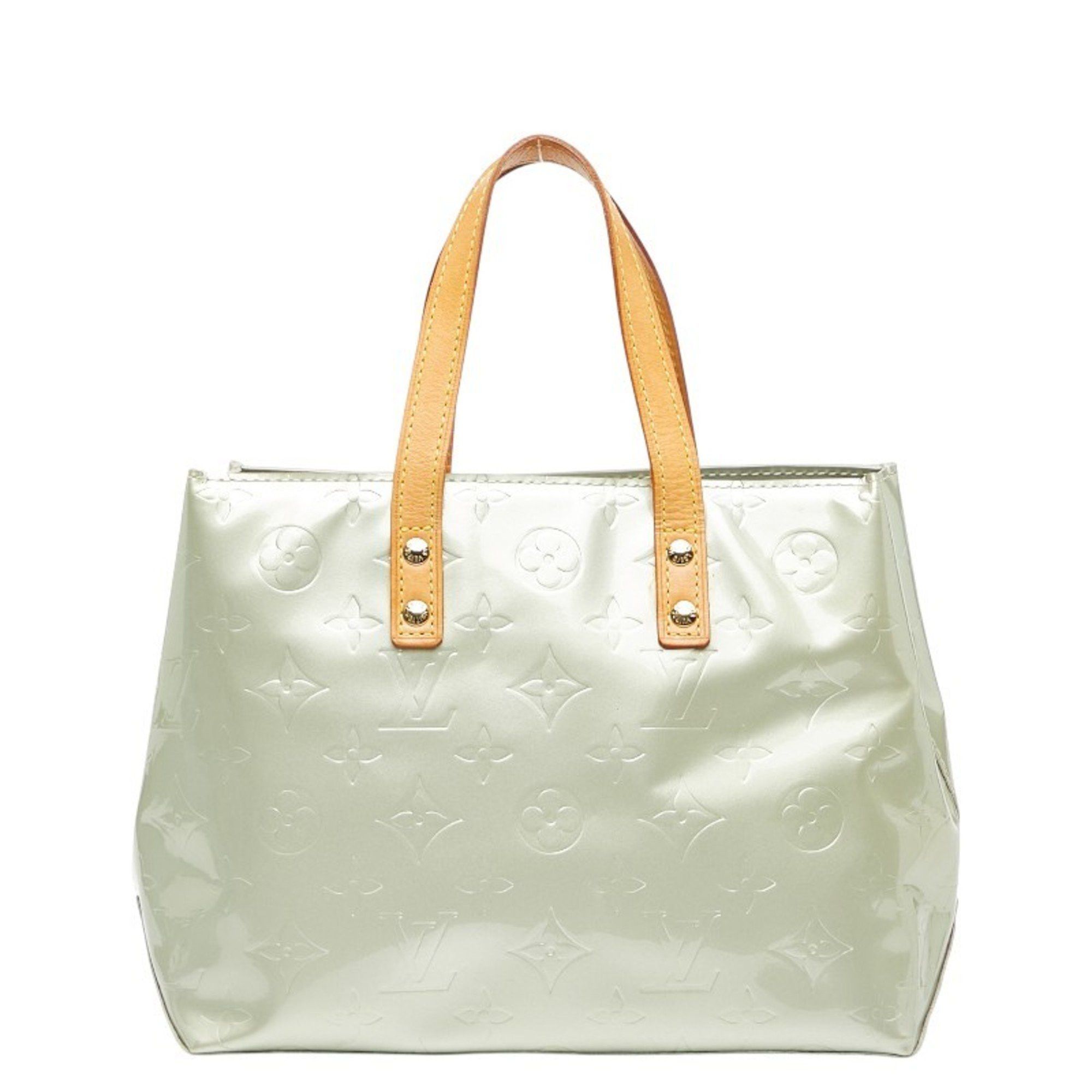 Louis Vuitton Monogram Vernis Reed PM Handbag M91145 Green Silver Patent Leather Women's LOUIS VUITTON