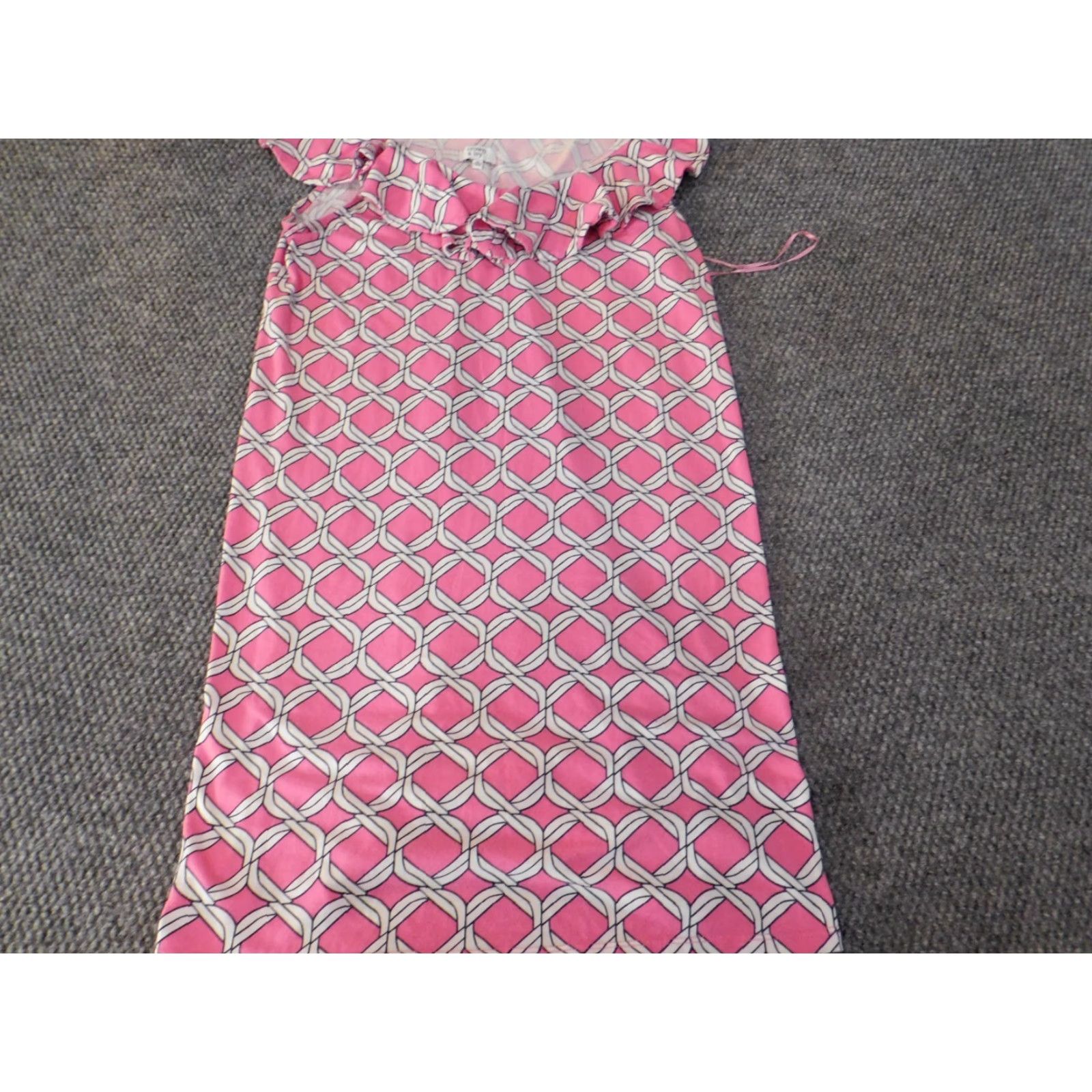Vintage Crown & Ivy Dress A-Line Shirt Dress Sundress Cotton Pink Womens M Knee Length Casual Floral Pattern Plaid Sleeveless Crew Neck Zip Stretch Straps Size M / US 6-8 / IT 42-44 - 2 Thumbnail