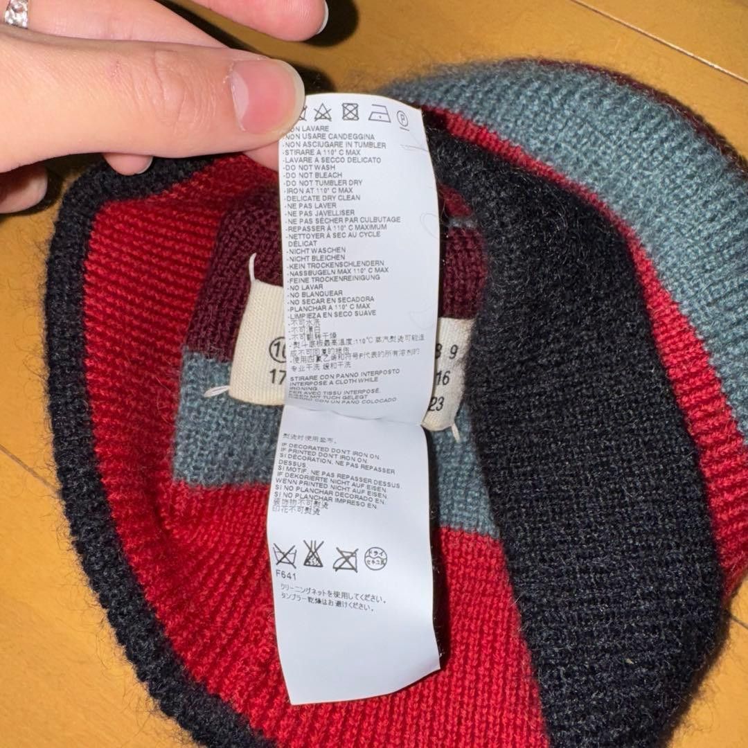 Maison Margiela AW23 4 Stitch Motif Wool Knit Beanie Cap Size ONE SIZE - 4 Thumbnail