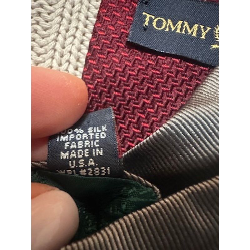 Tommy Hilfiger Tommy Hilfiger red textured silk tie Size ONE SIZE - 3 Thumbnail