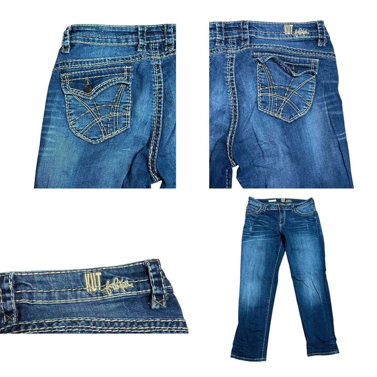 Vintage KUT from the Kloth Women Jeans 10 Catherine Boyfriend Straight Blue Distressed Denim Size 32" / US 10 / IT 46 - 11 Thumbnail