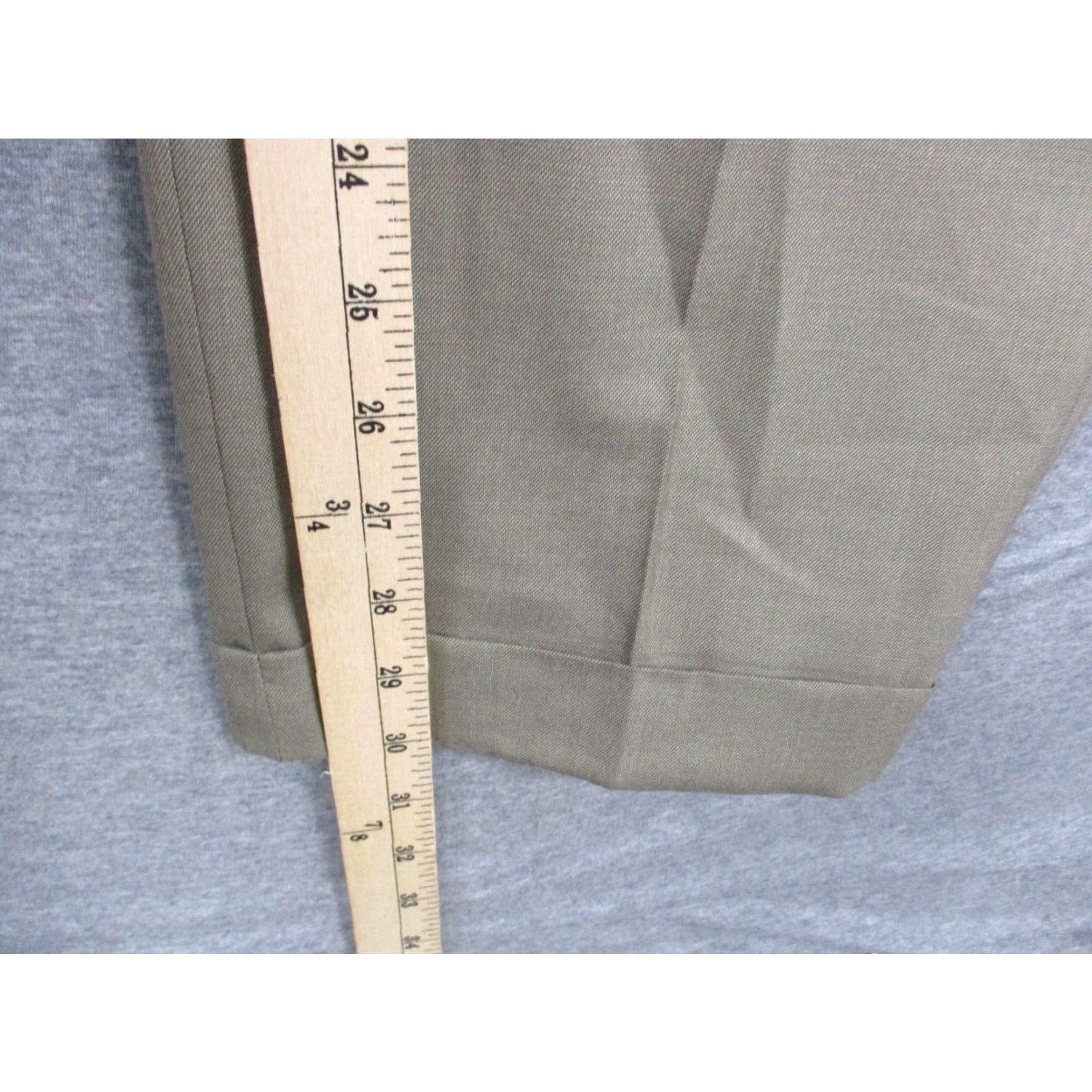 Ralph Lauren VINTAGE Lauren Ralph Lauren Pants 36x30 Wool Tan Pleated Cuffed Mens Regular Straight Dress Pants Brown Peak 90s Size US 36 / EU 52 - 6 Thumbnail