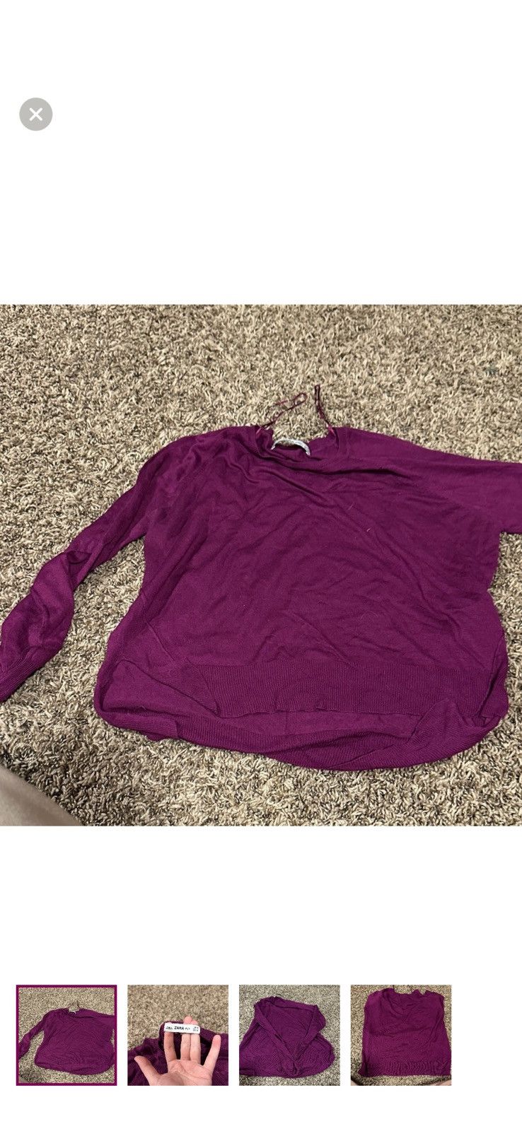 Zara Purple long sleeve Size S / US 4 / IT 40 - 1 Thumbnail