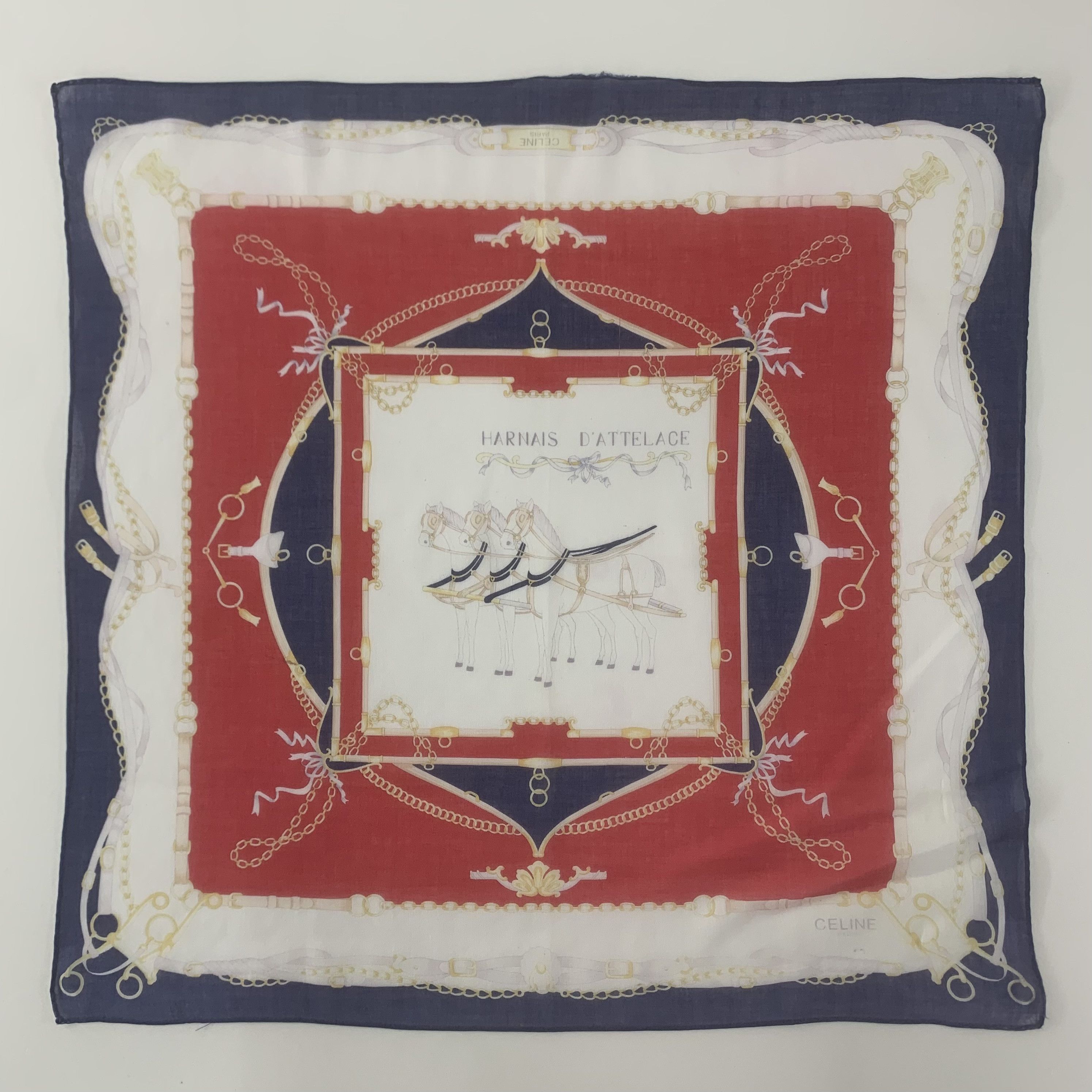 Celine Celine Handkerchief Bandana Neckerchief Pocket Square TB1115 Size ONE SIZE - 2 Thumbnail