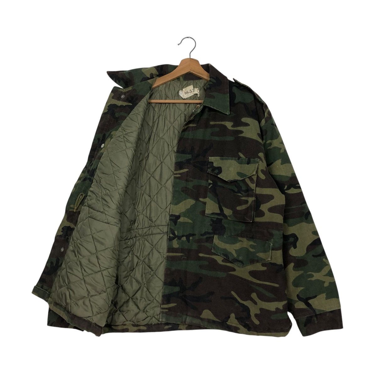 Vintage 🔥VINTAGE CHORE JACKET M-52 CARGO POCKET CAMOUFLAGE USA Size US L / EU 52-54 / 3 - 13 Thumbnail