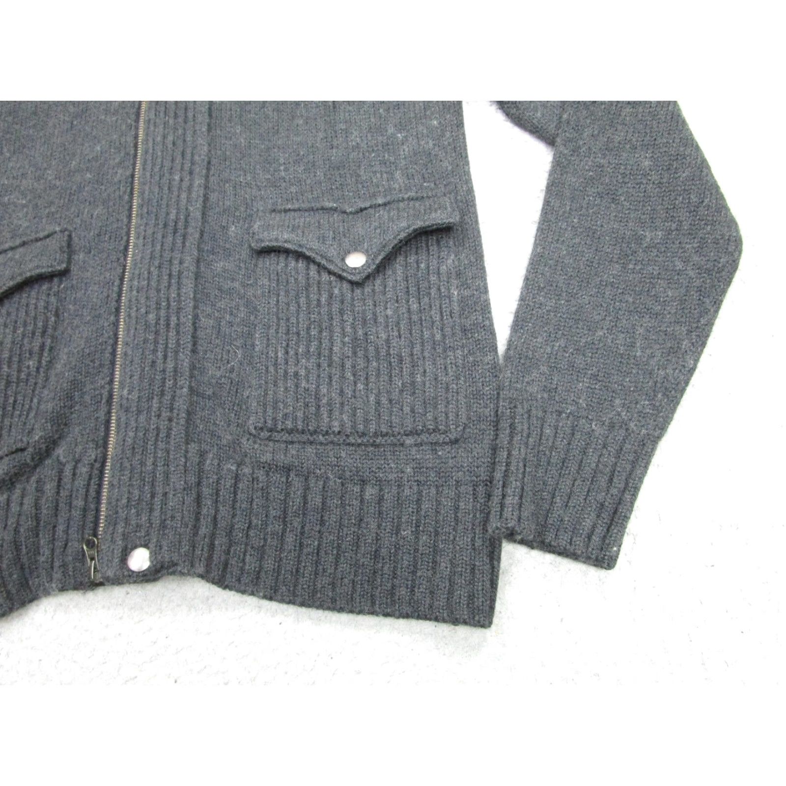 Banana Republic VINTAGE Banana Republic Sweater Mens M Gray Full Zip Wool Mock Pockets Old Money Preppy Size US M / EU 48-50 / 2 - 3 Thumbnail