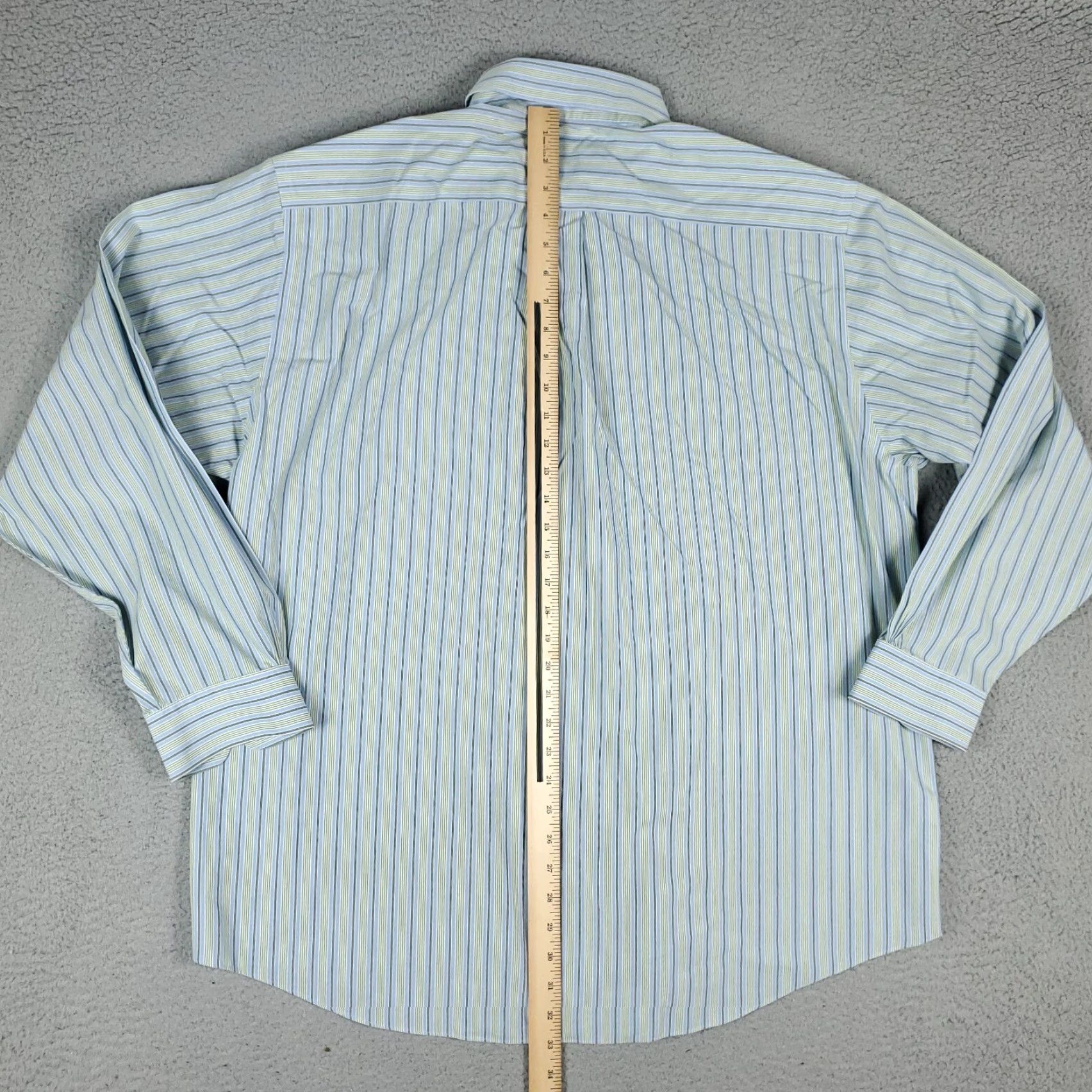 Brooks Brothers Brooks Brothers Men's Blue Green Striped Non-Iron Button-Up Shirt XL Stained Size US XL / EU 56 / 4 - 6 Thumbnail