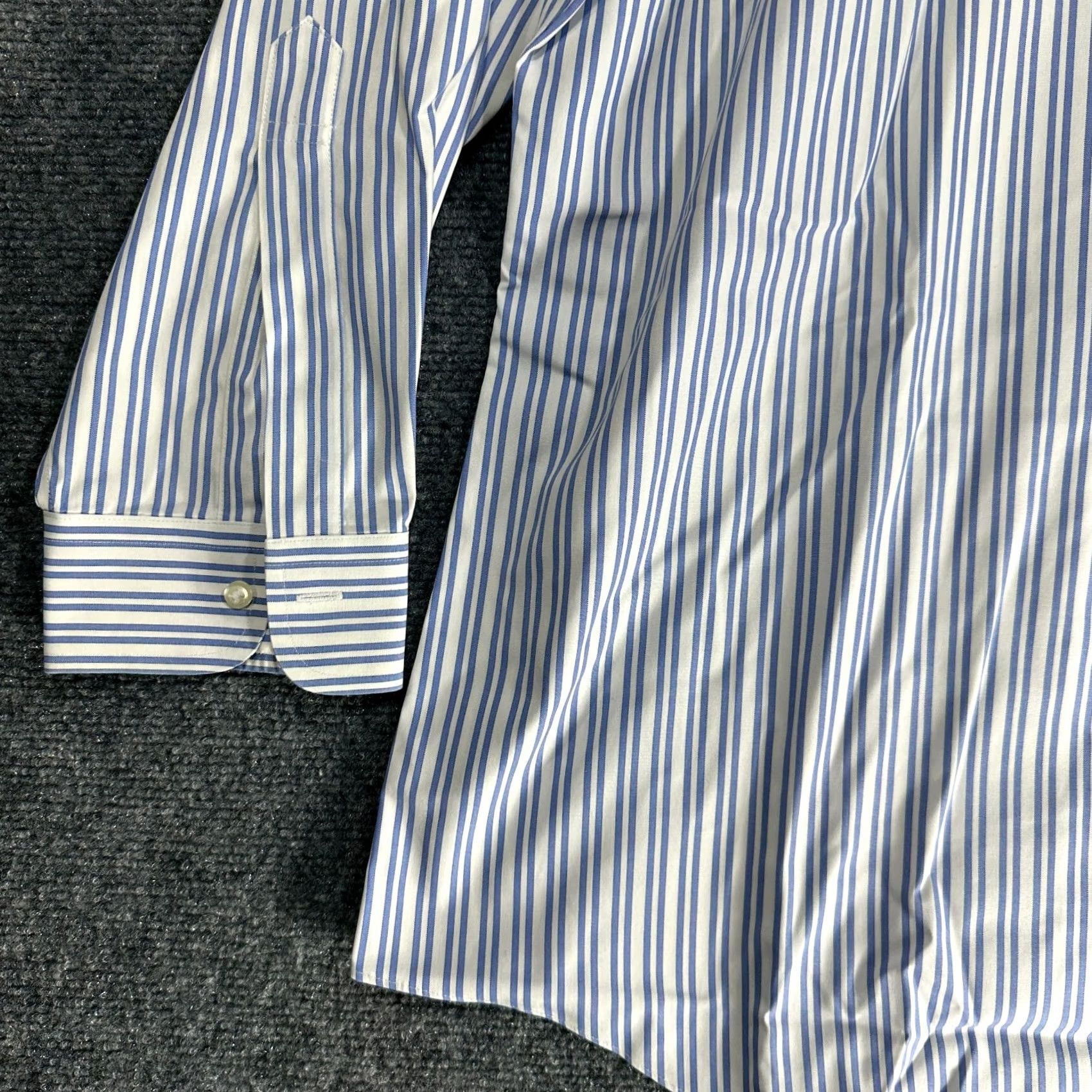 Brooks Brothers Brooks Brothers Shirt Slim 17.5 Blue White Stripe Non-Iron Button-Up Long Sleeve Collared Pocket Mens Regular Size 17.5 Cotton Size US XXL / EU 58 / 5 - 4 Thumbnail