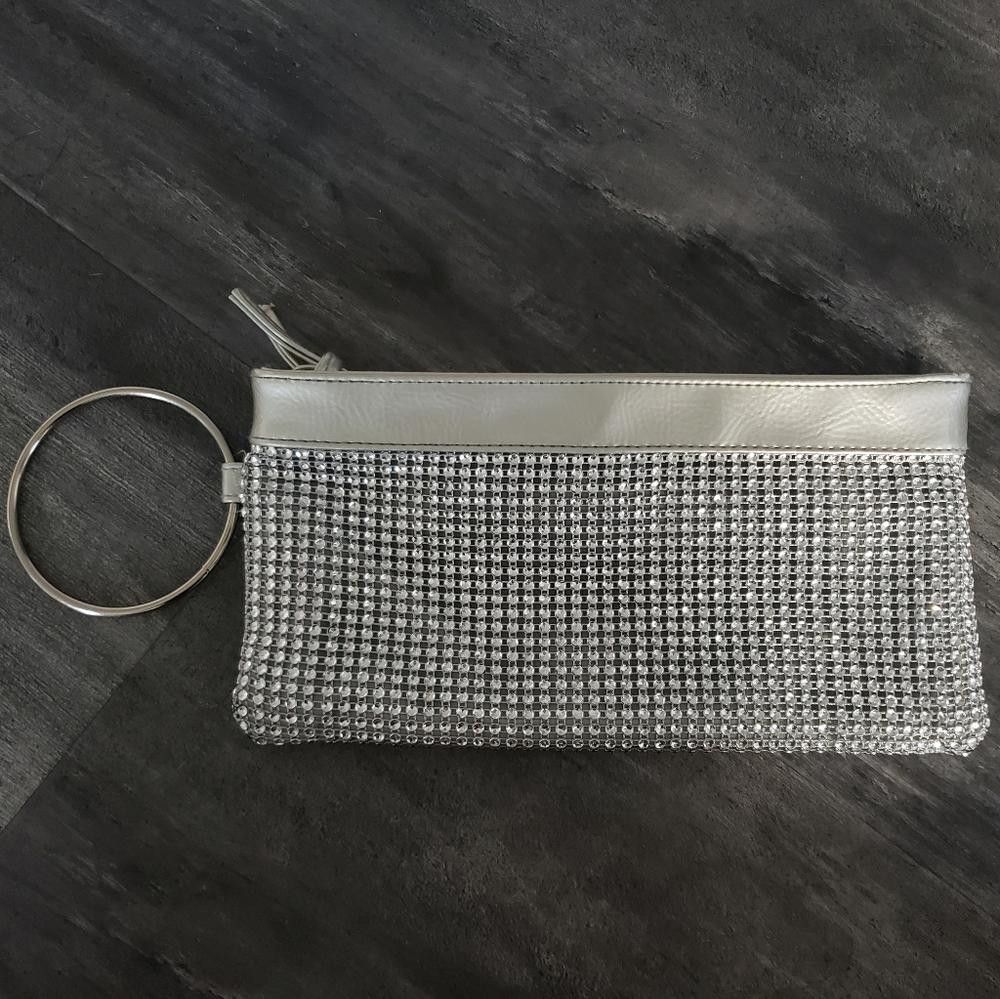Bonobos Silver Diamond Detailed Bongo Small Clutch Size ONE SIZE - 1 Thumbnail