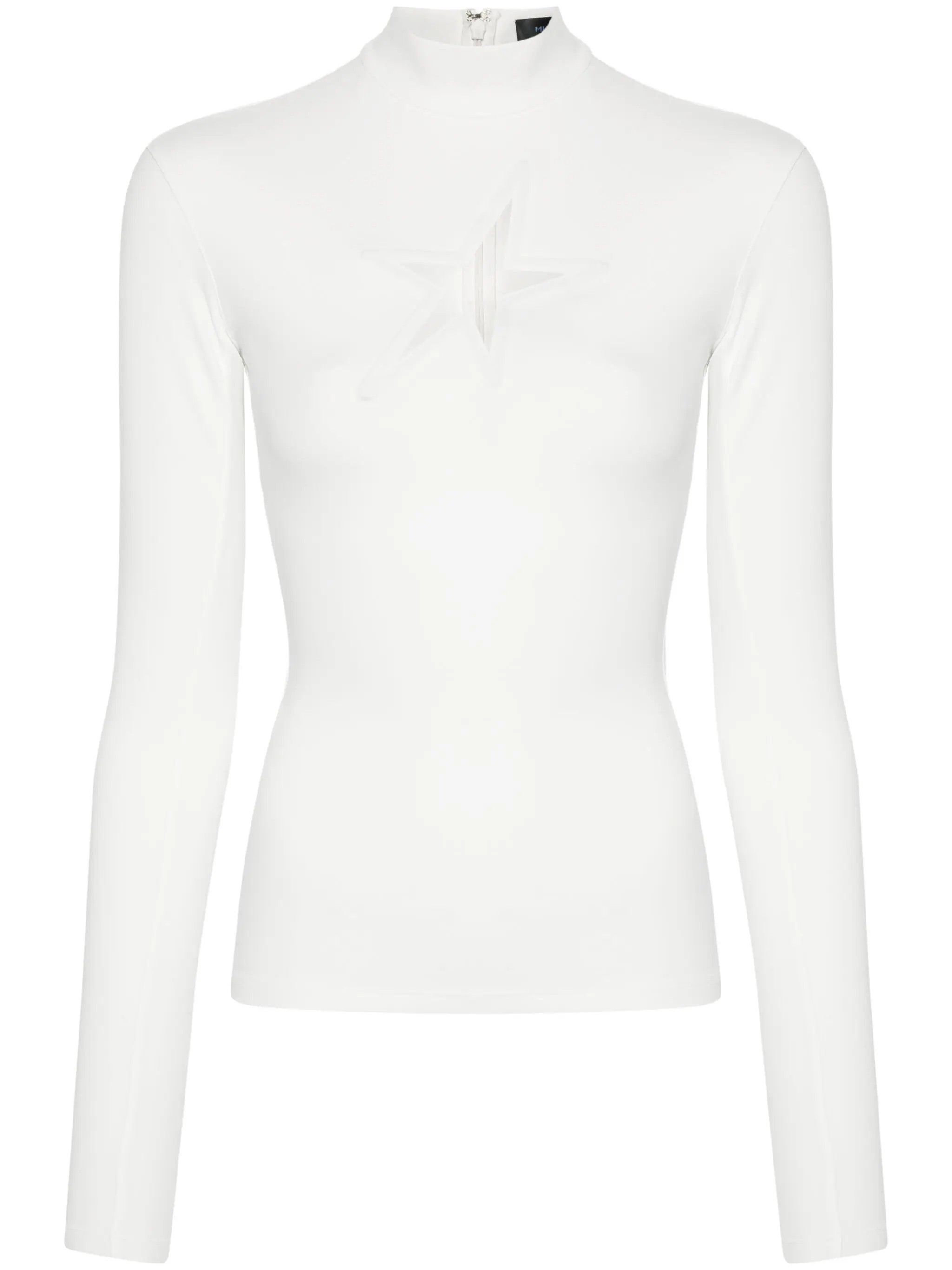 Mugler o1s22i1n1024 Long-Sleeved Star Top in White Size M / US 6-8 / IT 42-44 - 1 Thumbnail