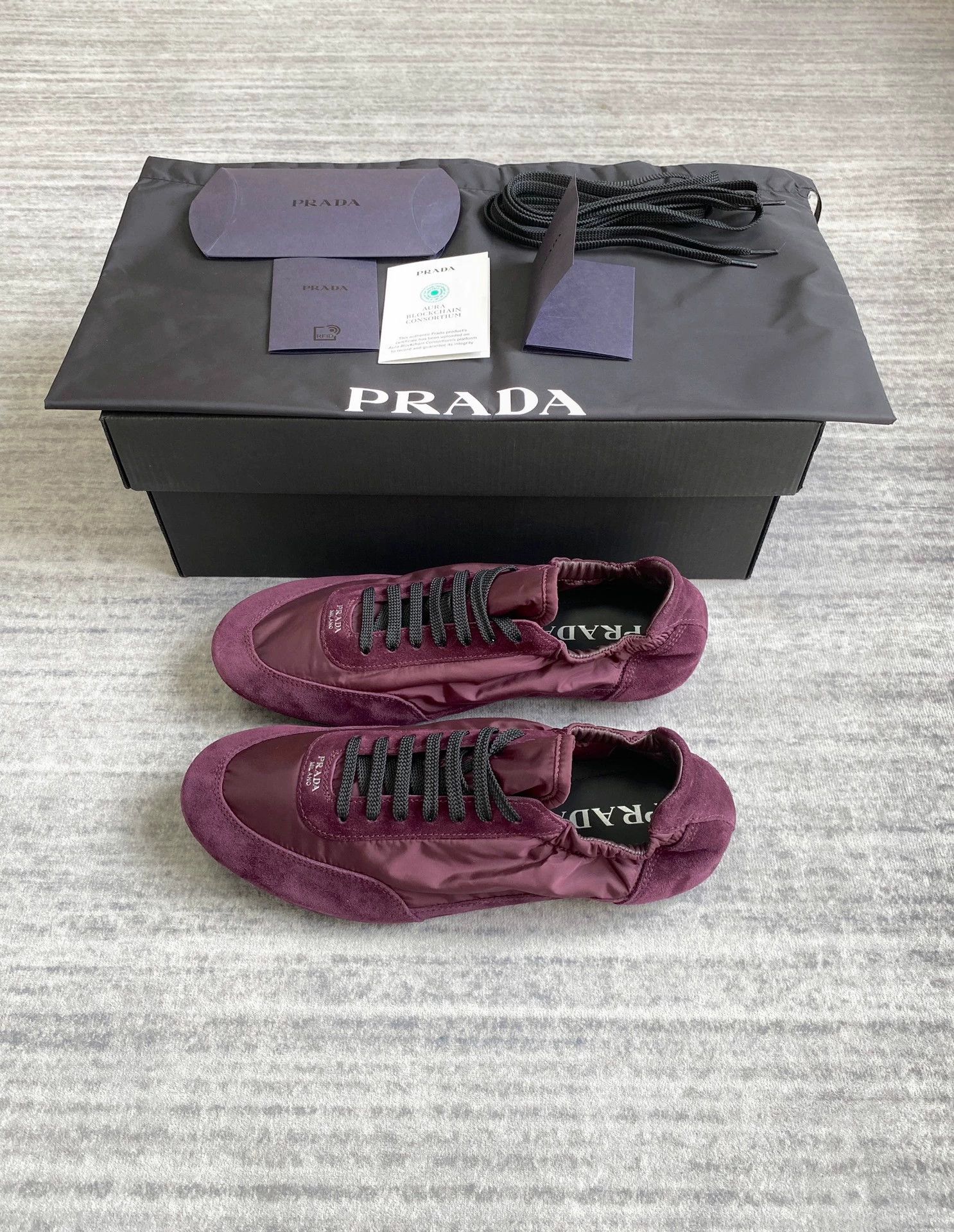 Prada Prada Vintage Burgundy Ballerina Sneaker UK6.5 Size US 7.5 / EU 40-41 - 3 Thumbnail