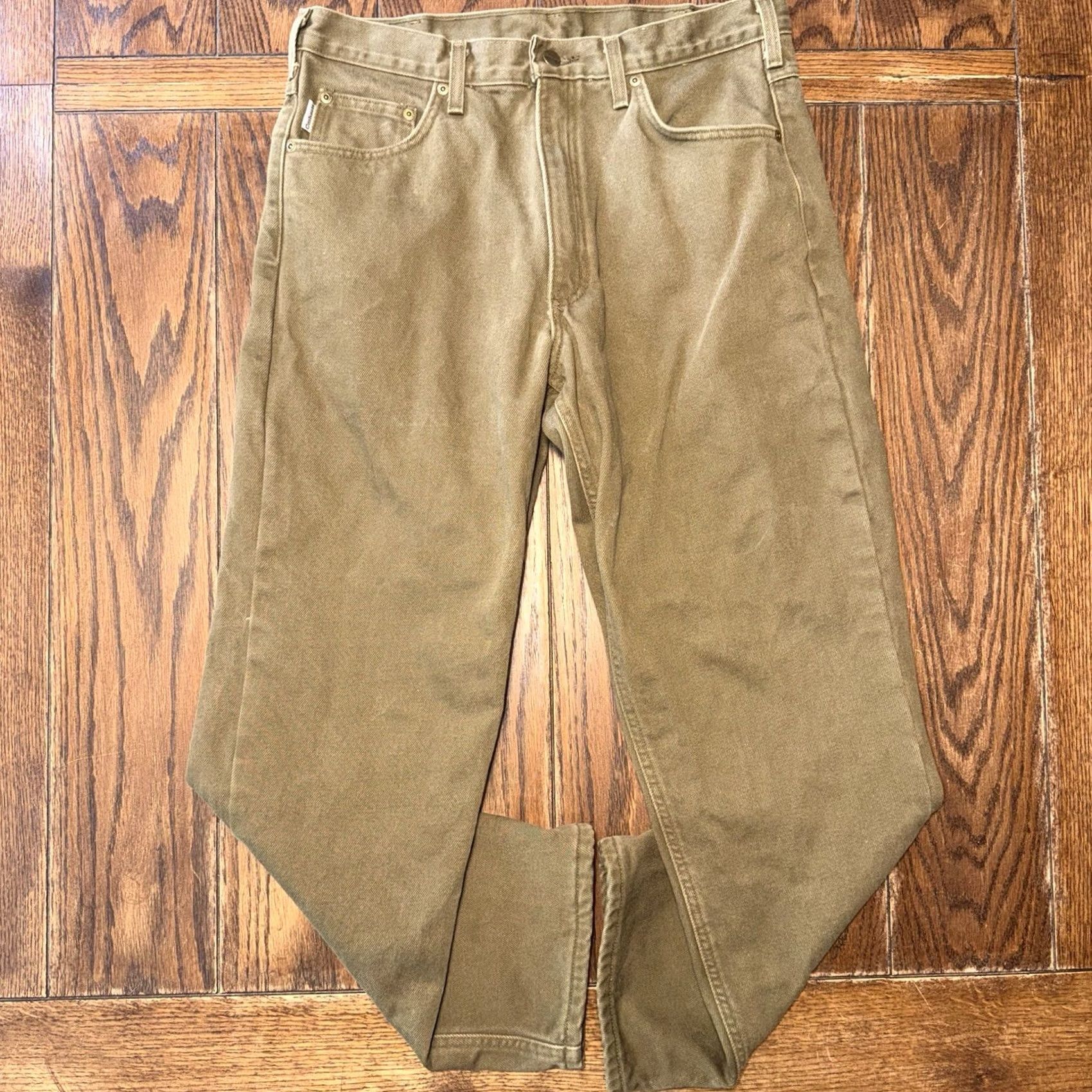 Carhartt VINTAGE Carhartt B162 BRK Flannel Lined Canvas Jeans Bark Brown Men’s 34x30 Size US 34 / EU 50 - 5 Thumbnail