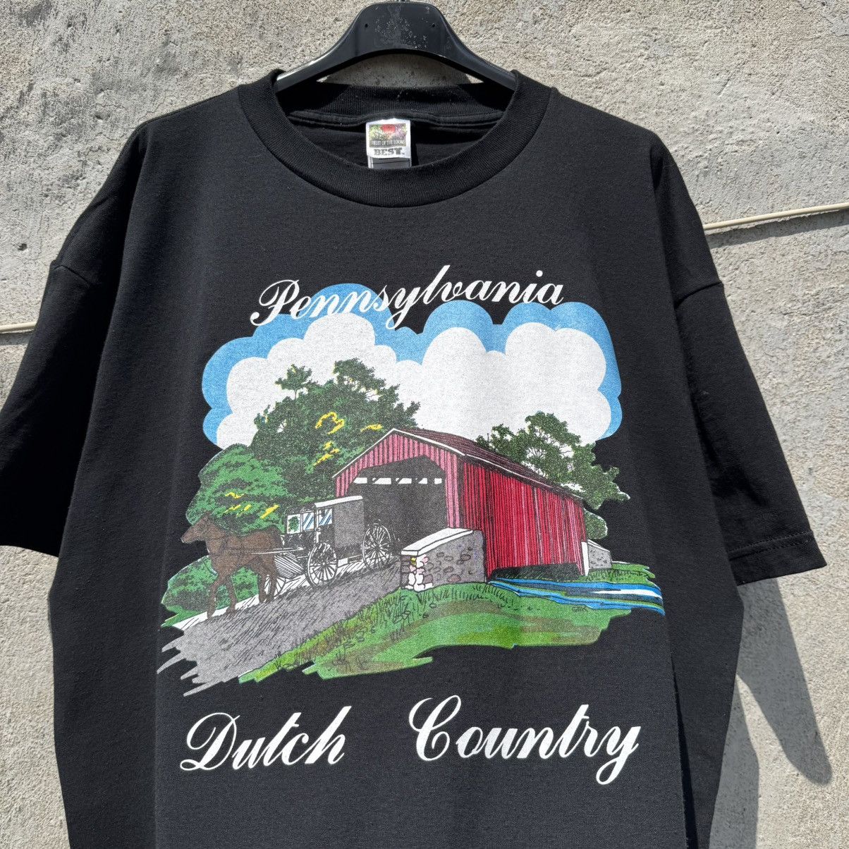 Fruit Of The Loom Vintage 90s Pennsylvania Dutch Country Cotagge Village Tee Size US XL / EU 56 / 4 - 4 Thumbnail
