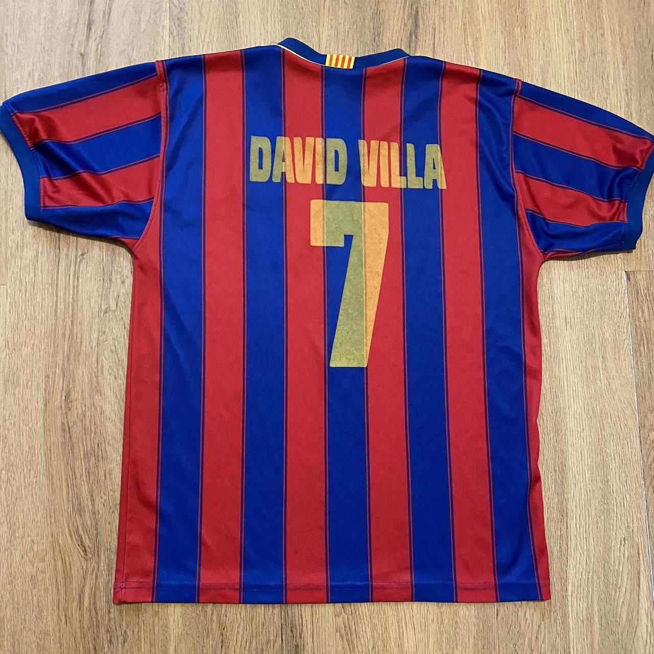 Maillot Domicile FC Barcelone #7 Signé David Villa – Avec Certificat Beckett