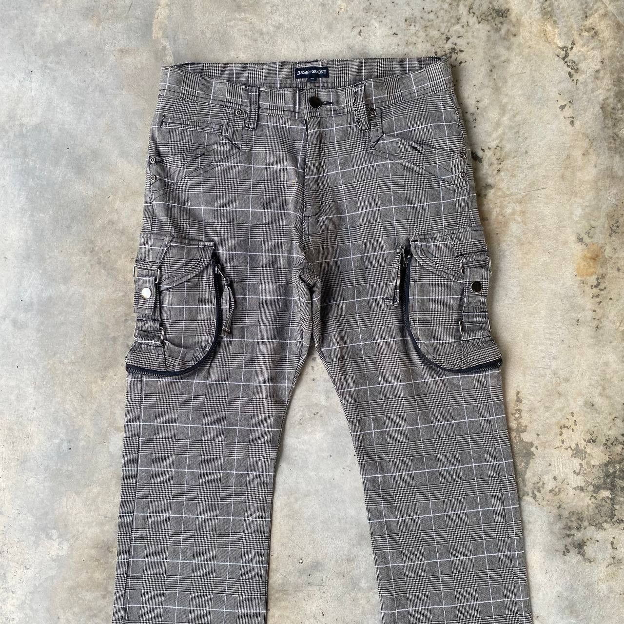 Japanese Brand PRISONER PANT CARGO SKKONE 31040 PIN STRIPE JAPANESE STYLE Size US 29 - 7 Thumbnail
