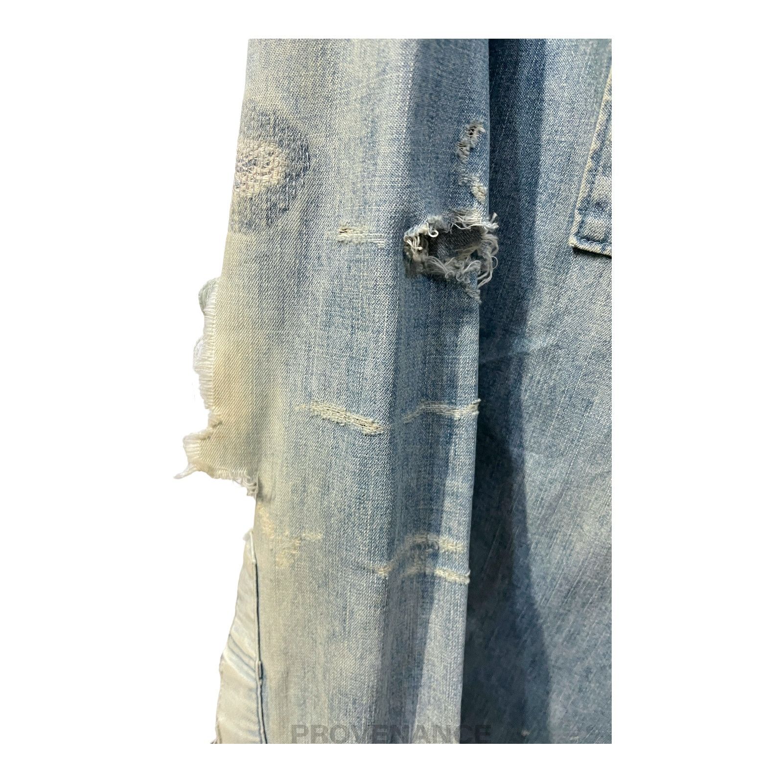 Balmain 🔴 Balmain Sample Denim Shirt - Destroyed Size US M / EU 48-50 / 2 - 9 Thumbnail