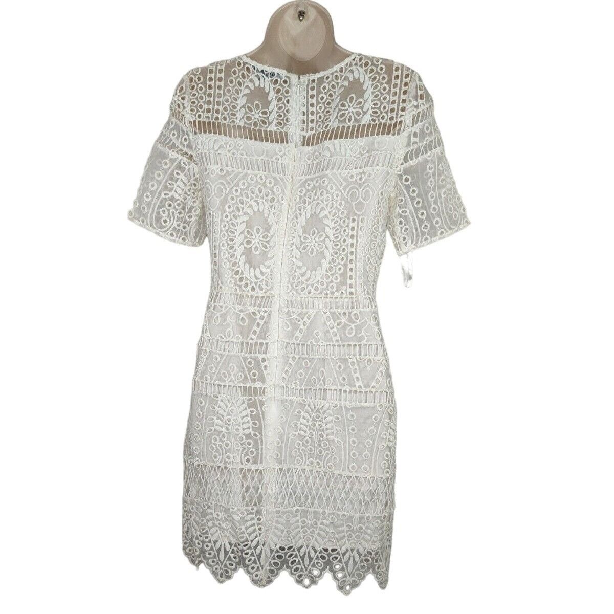 Other Gianni Bini Lily Sheath Dress Women Size 2 White Short Slv Size XS / US 0-2 / IT 36-38 - 4 Thumbnail