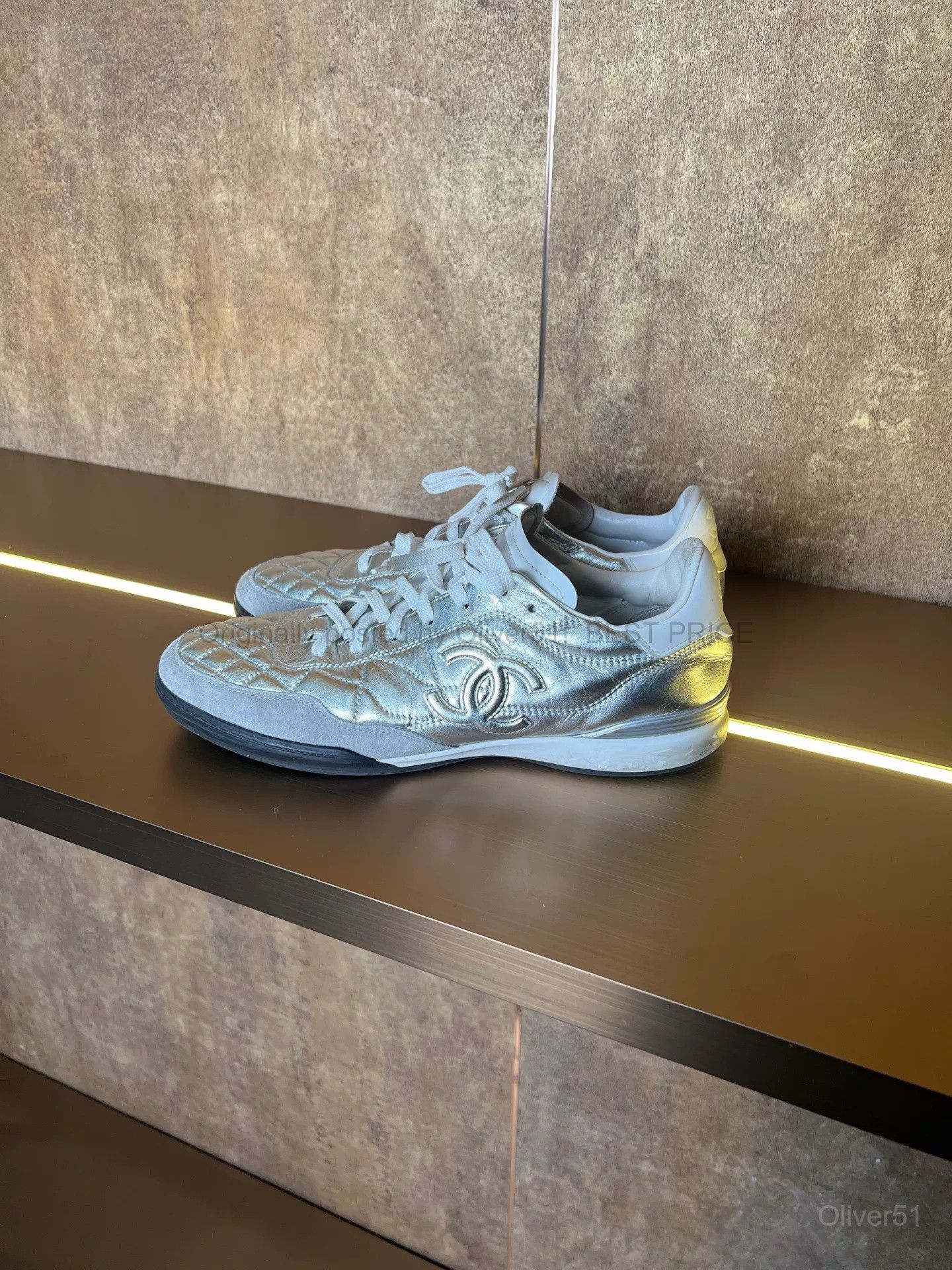 Chanel Chanel Silver Trainer Sneakers BFAJMNO511 Size US 9 / EU 42 - 7 Thumbnail