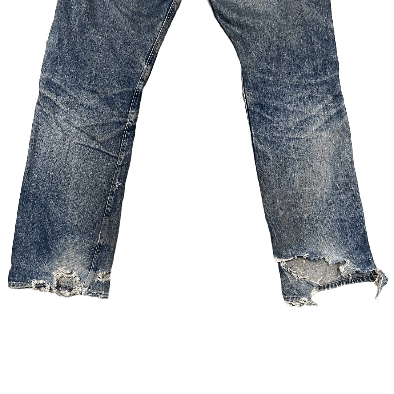 Denime Vintage Denime Japan Thrashed Denim Selvedge Leather Patch Size US 30 / EU 46 - 18 Thumbnail