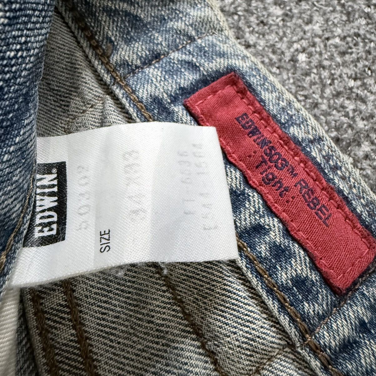 Edwin Vintage 90s Edwin 503 Rebel Distressed Dirty Wash Fade Denim Size US 34 / EU 50 - 16 Thumbnail