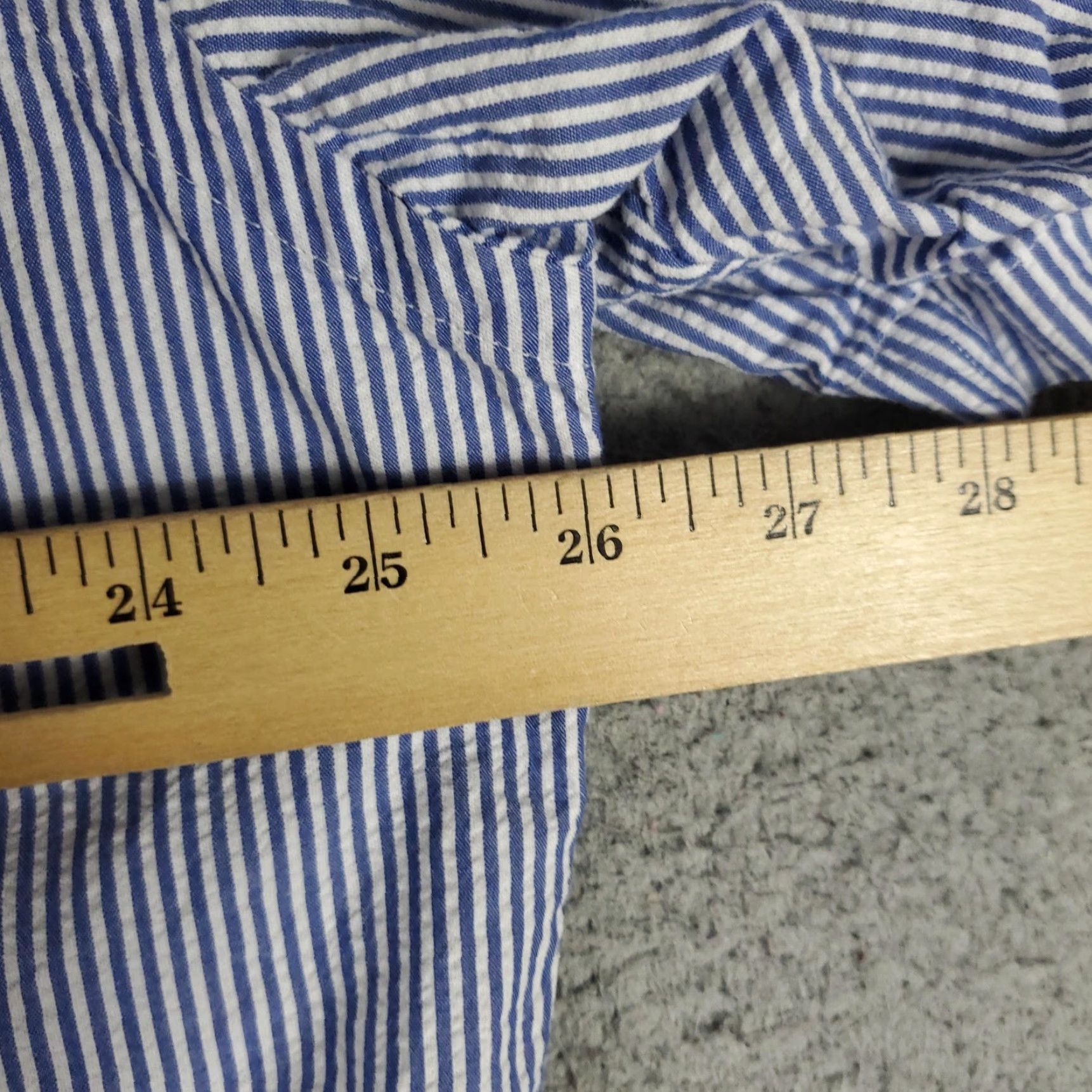 Ralph Lauren Ralph Lauren Men’s Short Sleeve Cotton Button-Up Shirt XL Blue White Striped Seersucker Classic Preppy Size US XL / EU 56 / 4 - 6 Thumbnail