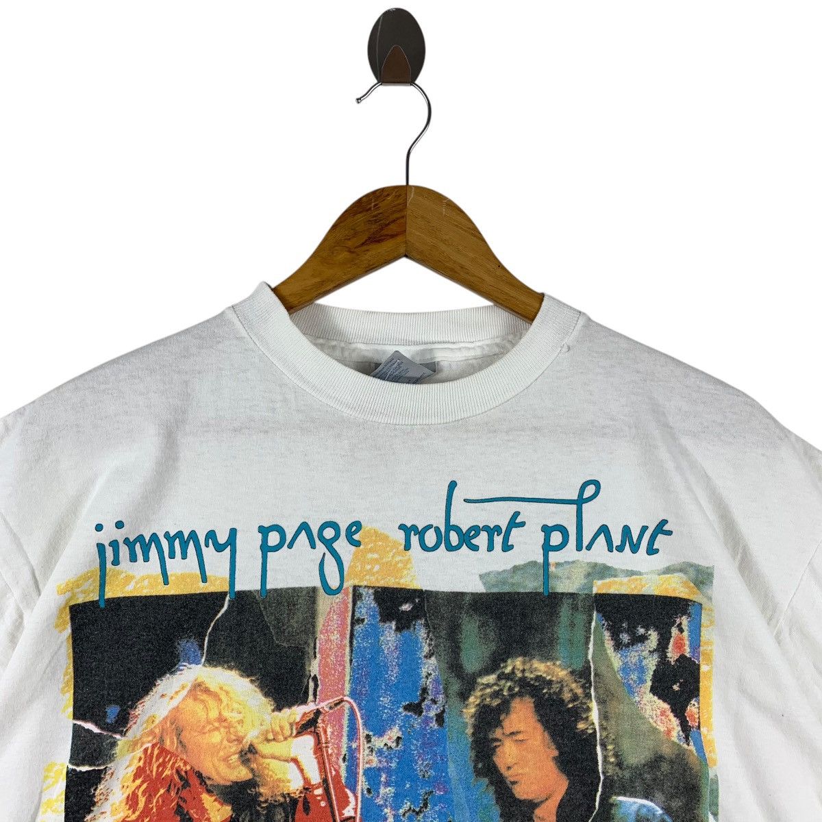 Band Tees Vintage 90s JIMMY PAGE Robert Plant "ZoSo World Tour" Tee Size US L / EU 52-54 / 3 - 2 Thumbnail