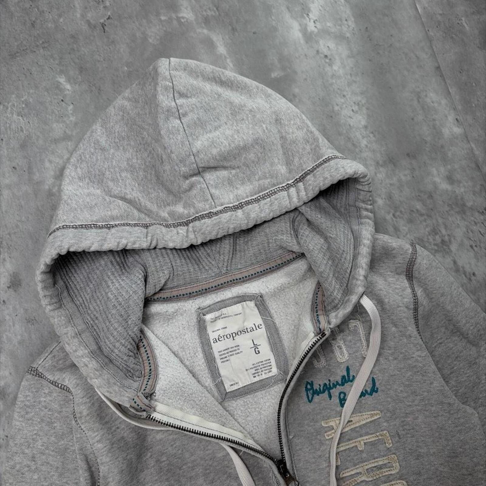 Aeropostale Y2K Aeropostale Grunge Skater Gothic Thermal Zip Up Hoodie Size L / US 10 / IT 46 - 6 Thumbnail