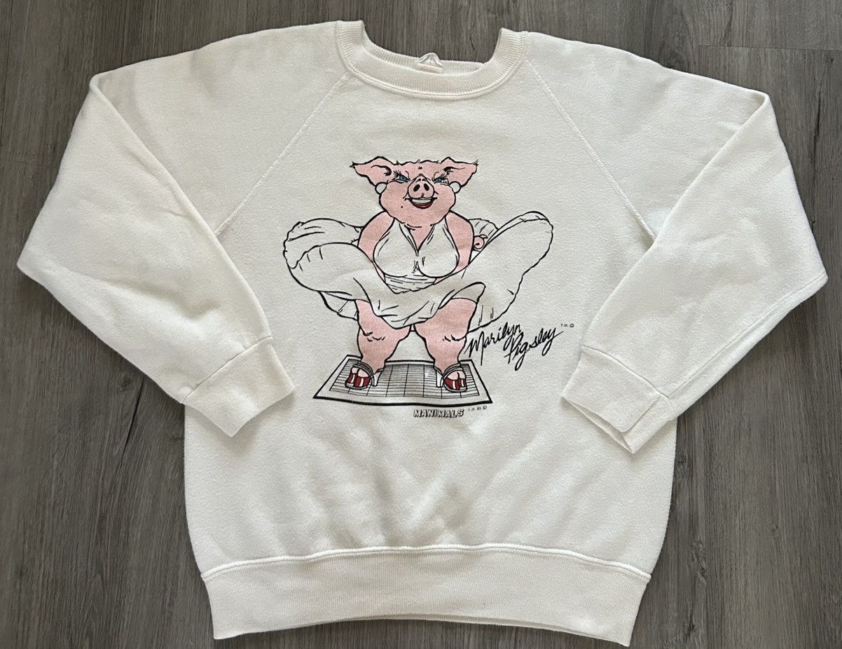 Vintage True vintage 1985 Marilyn Monroe pig sweatshirt humour Size M / US 6-8 / IT 42-44 - 1 Thumbnail