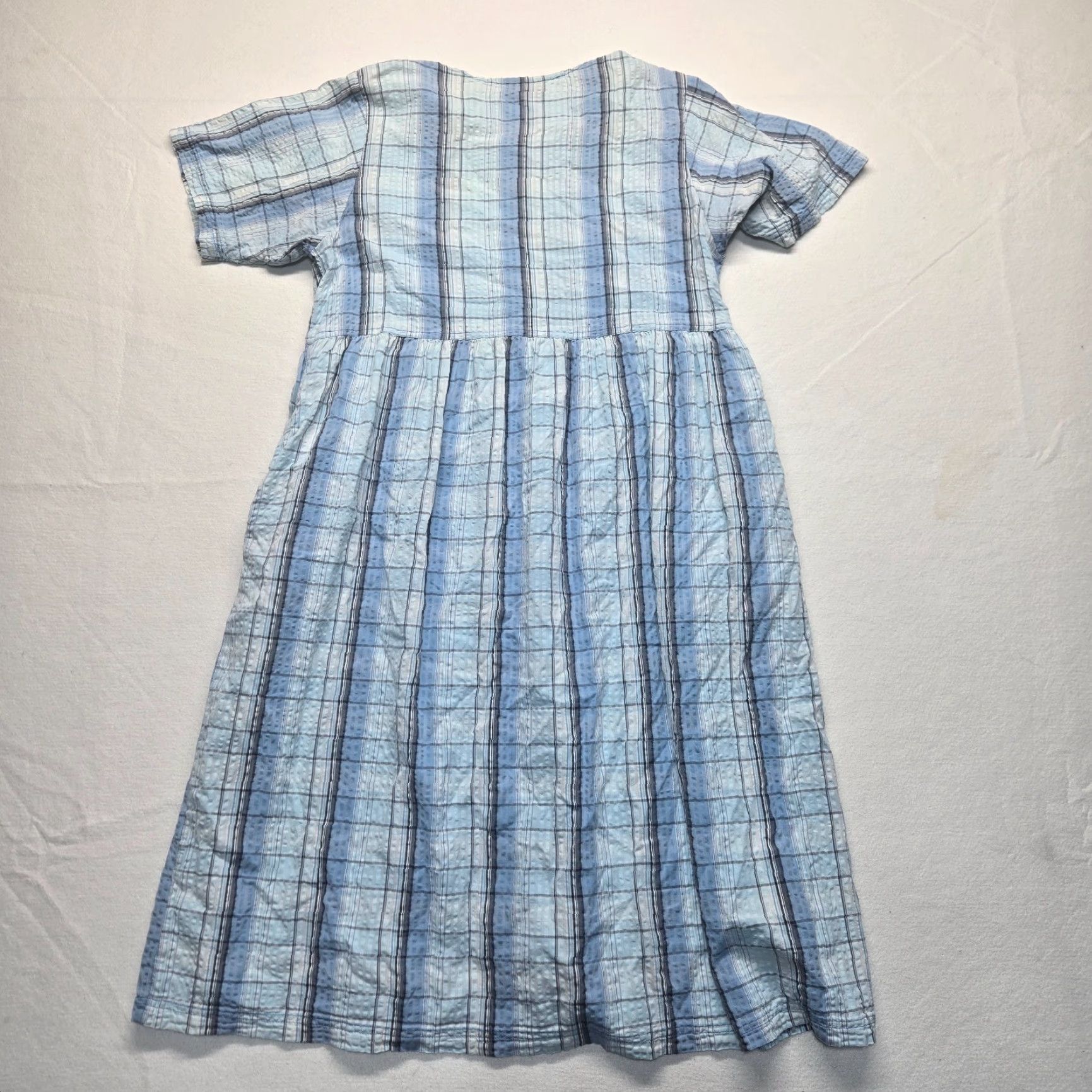 Vintage VINTAGE Main Street Blues Shirt Dress Adult 14 Blue Short Sleeve Pockets 90s Casual Womens Size XL / US 12-14 / IT 48-50 - 7 Thumbnail