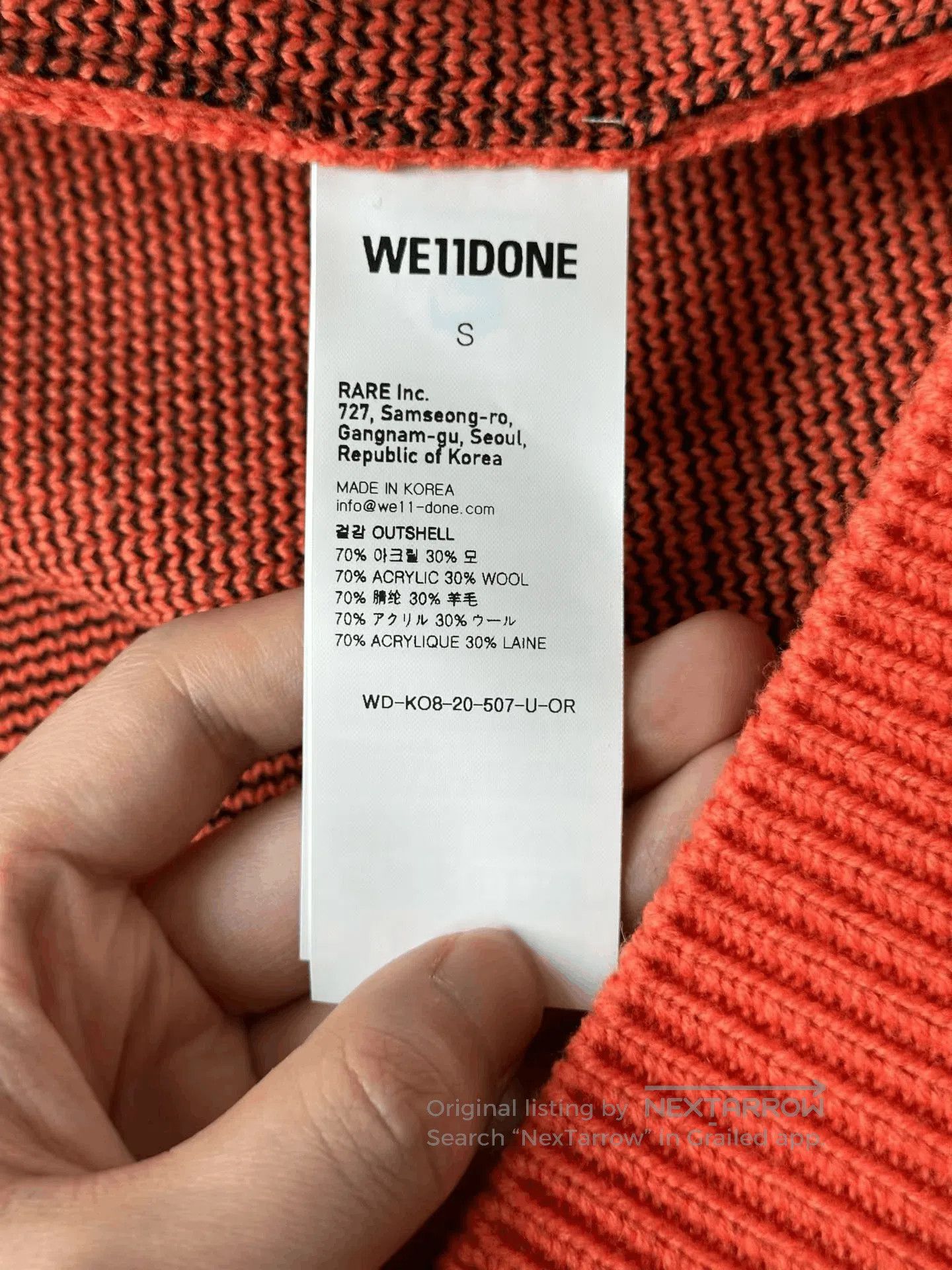 WE11DONE we11done Large Logo Sweater. Size US S / EU 44-46 / 1 - 4 Thumbnail