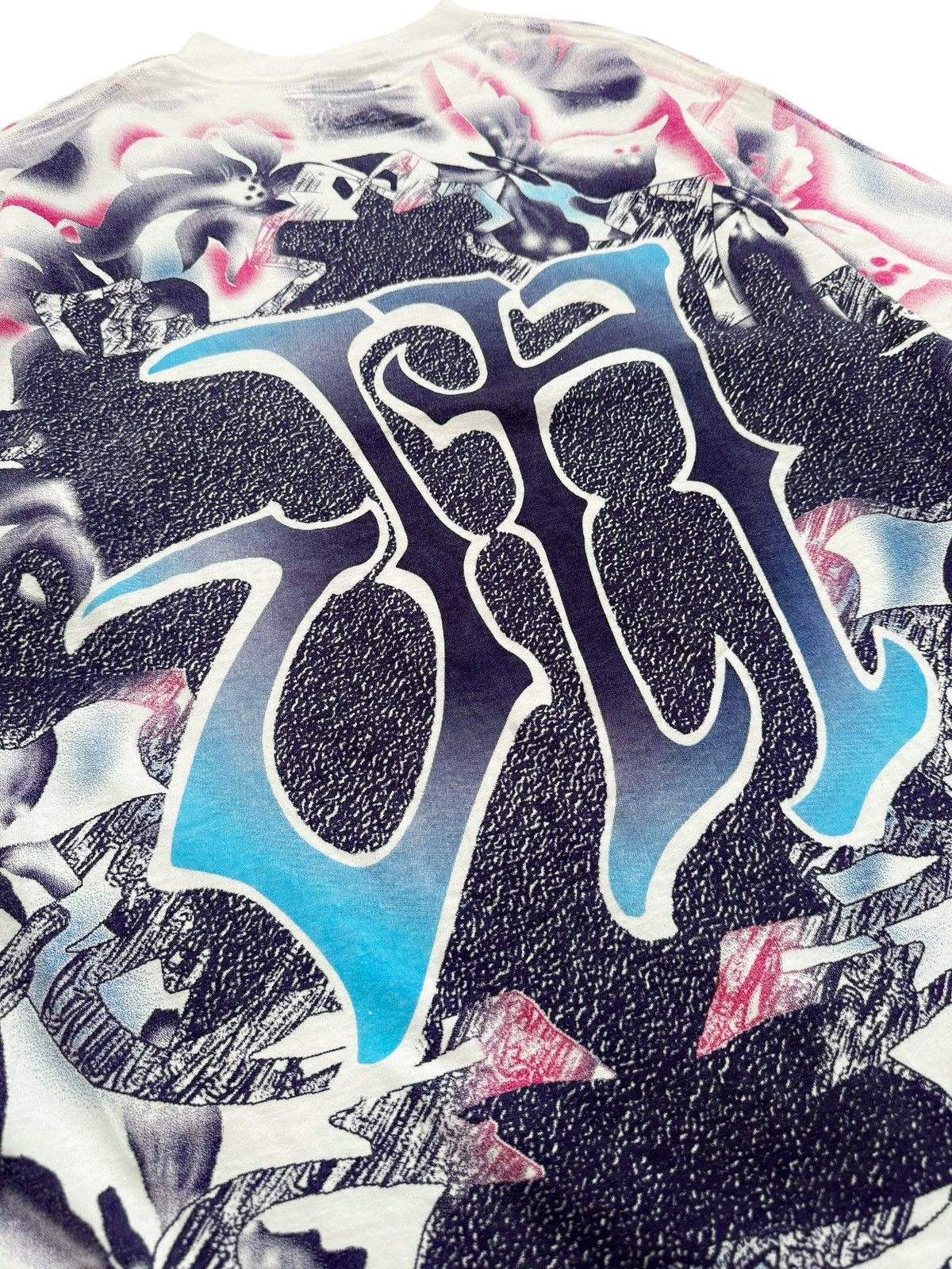 Vintage 1980’s Jimi Hendrix Allover Tiedye Print Shirt Size US L / EU 52-54 / 3 - 6 Thumbnail