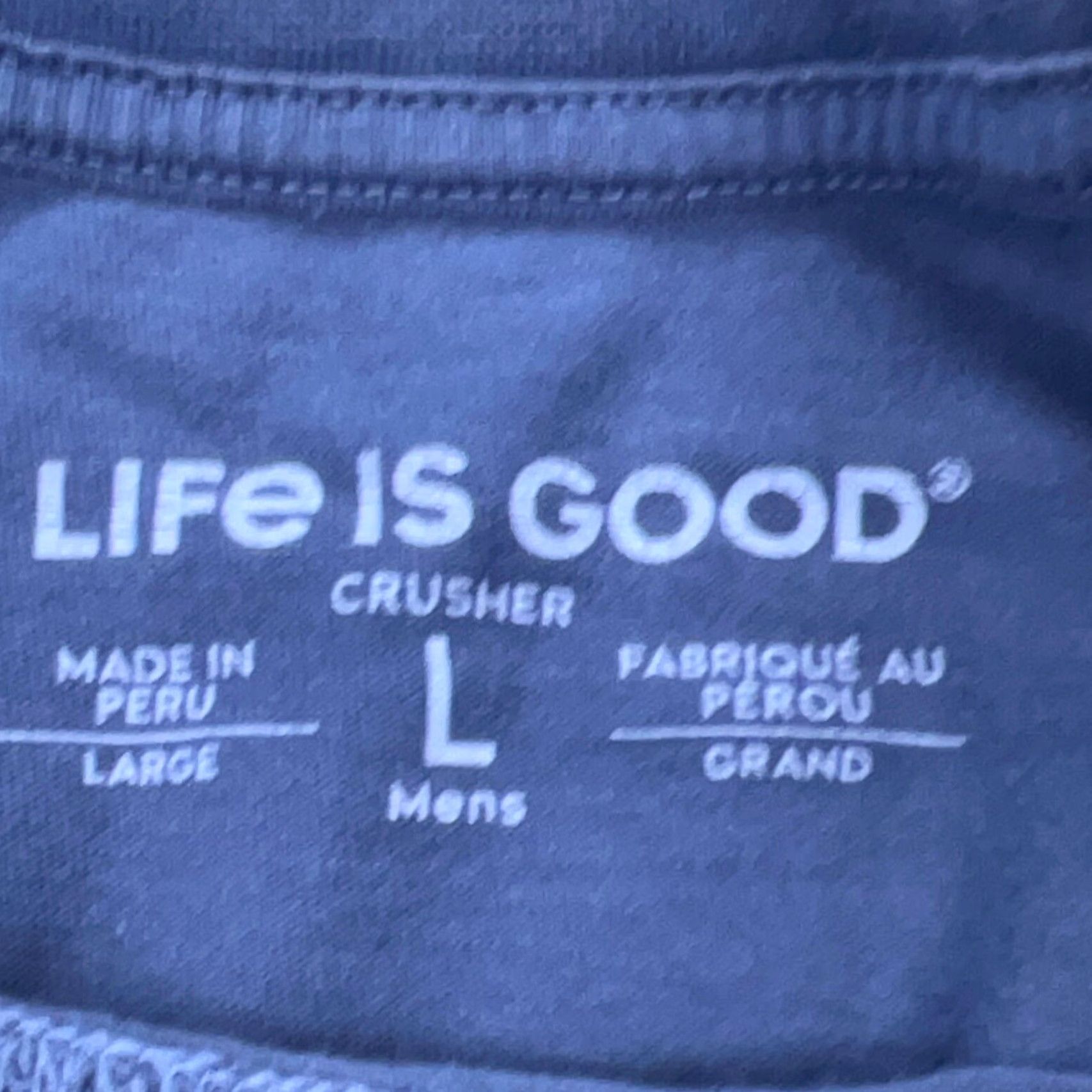 Life is Good Life Is Good Shirt Men L Blue T-Shirt Dad Modern Americana Flag Outdoors Icon Logo Crew Neck Short Sleeve Cotton Size US L / EU 52-54 / 3 - 3 Thumbnail