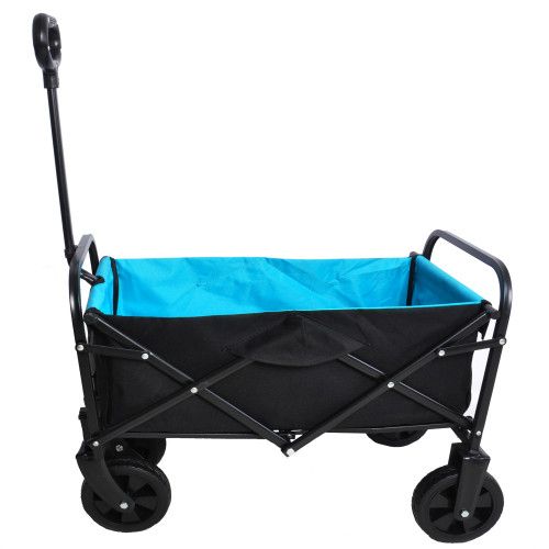 Designer × Homemade Mini Folding Wagon Garden Shopping Beach Cart (black+blue) Size US L / EU 52-54 / 3 - 1 Thumbnail