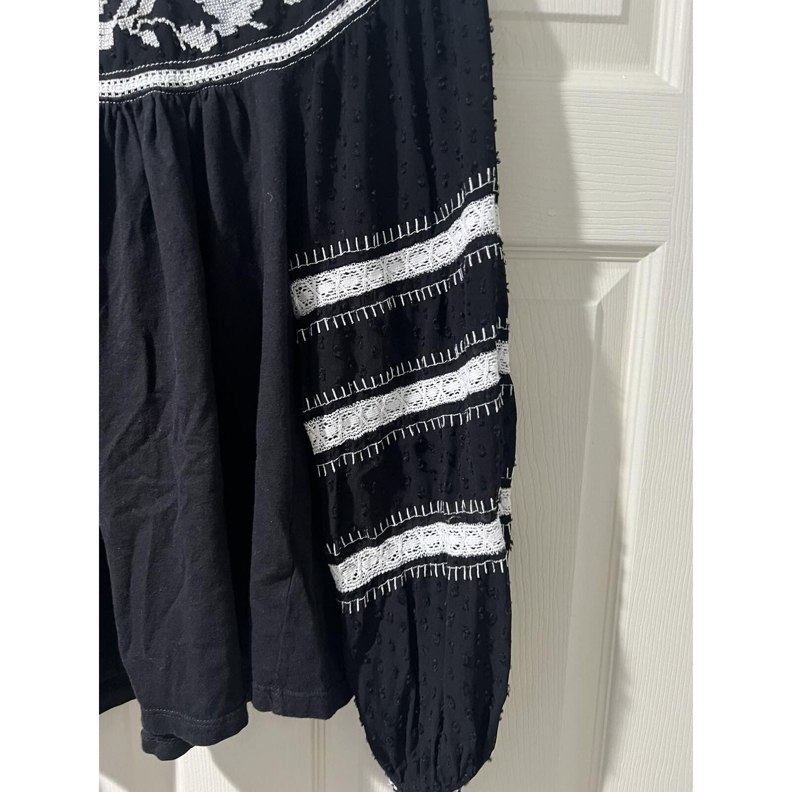 Anthropologie Anthropologie Maeve Winona Blouse Black top Size M A002032 Size M / US 6-8 / IT 42-44 - 11 Thumbnail
