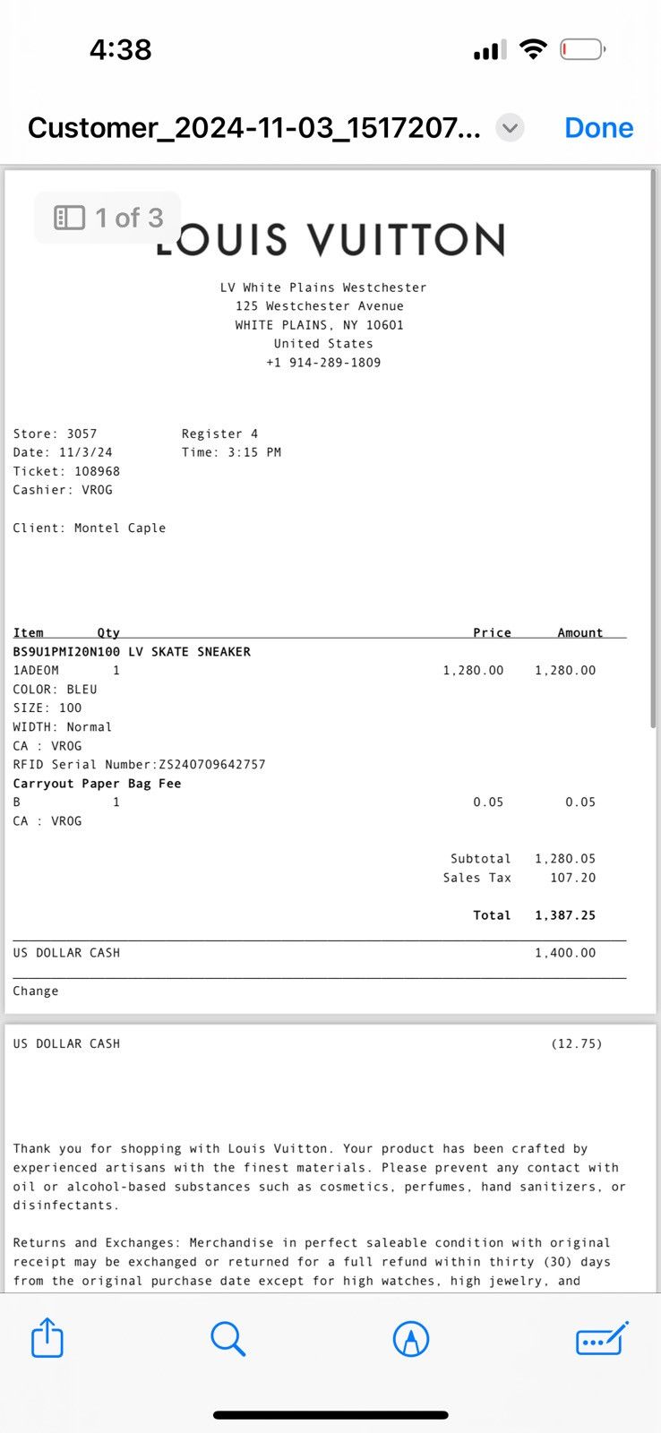 Designer LV Skate Sneaker Size US 12 / EU 45 - 5 Thumbnail
