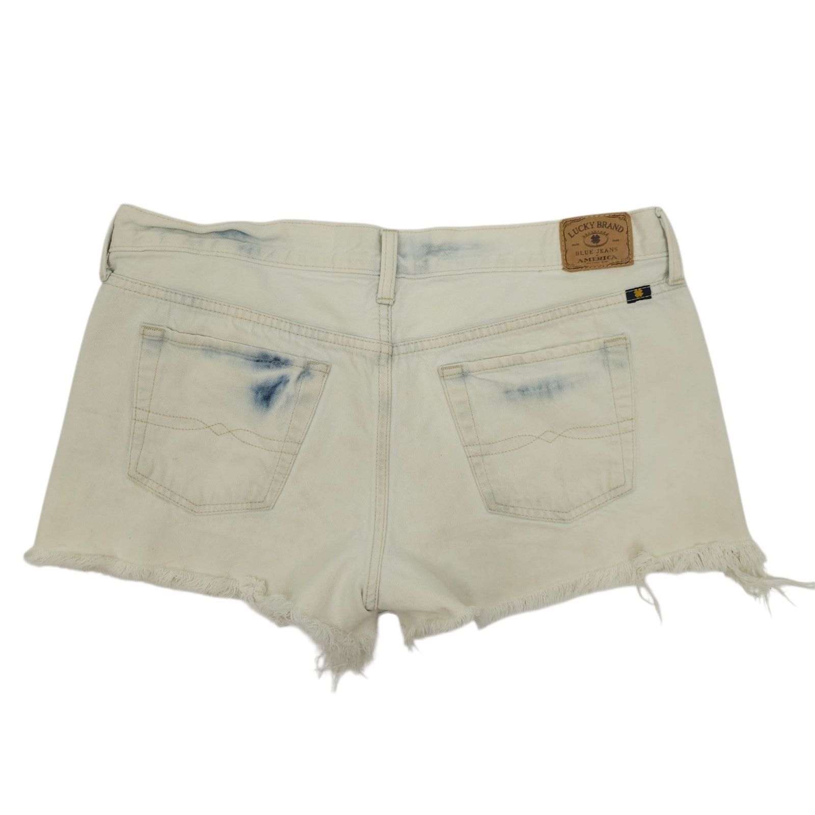 Lucky Brand Lucky Brand The Cut Off Denim Shorts 10/30 Boho White Acid W Size 32" / US 10 / IT 46 - 2 Thumbnail